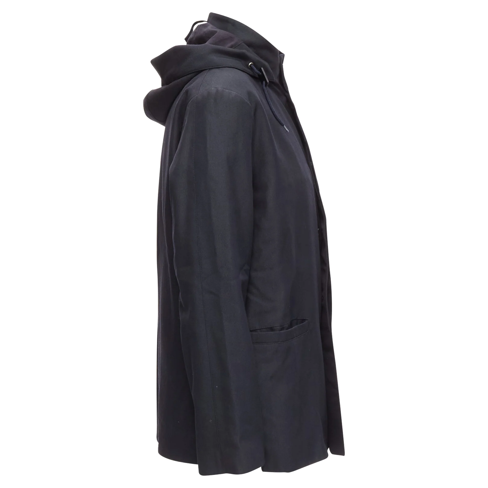 Men's Marni wool leather stopper hooded concealed buttons parka jacket - Image 5