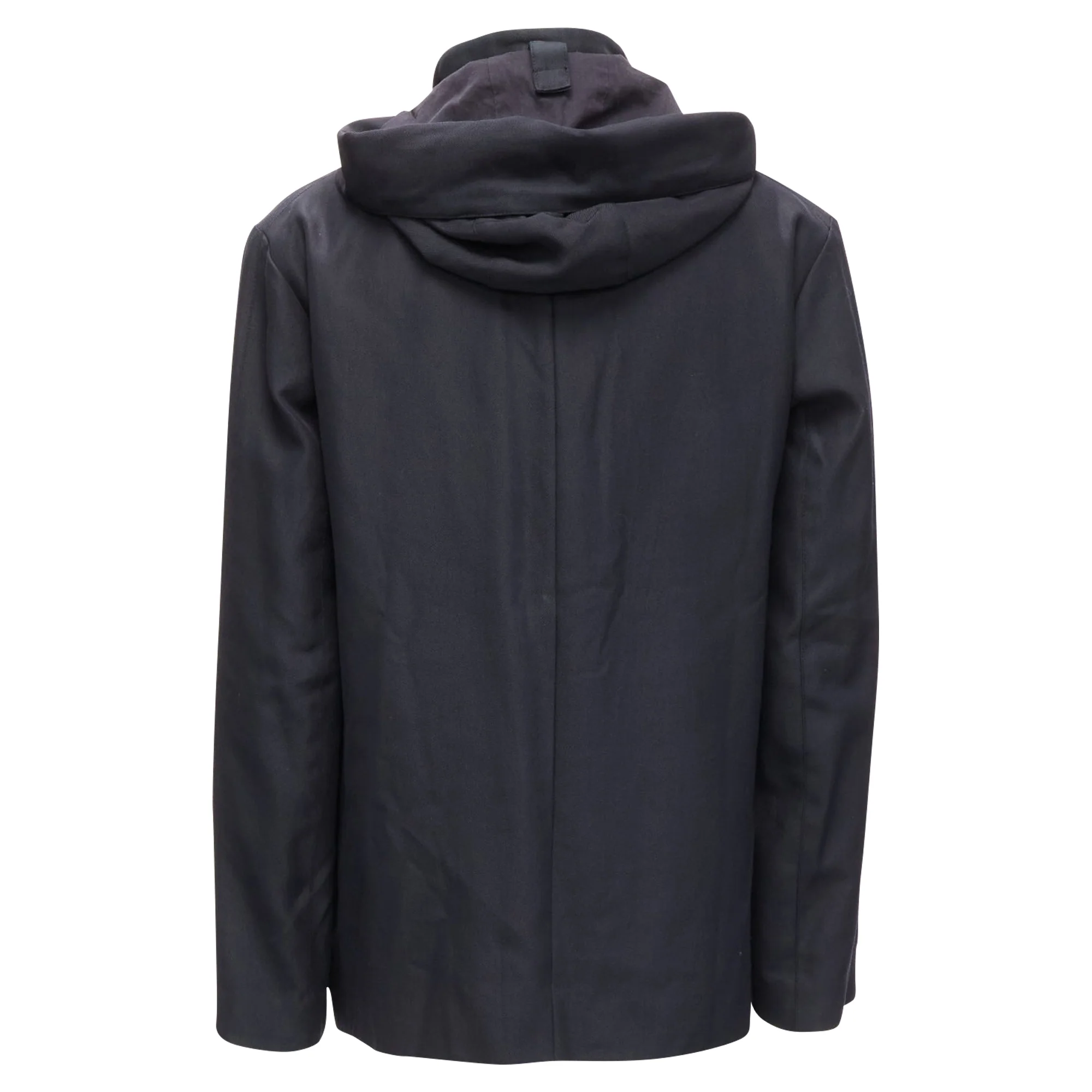 Men's Marni wool leather stopper hooded concealed buttons parka jacket - Image 6
