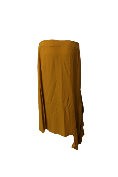 Women's Marni Asymmetric Crepe Midi Skirt in Orange Viscose - Image 2