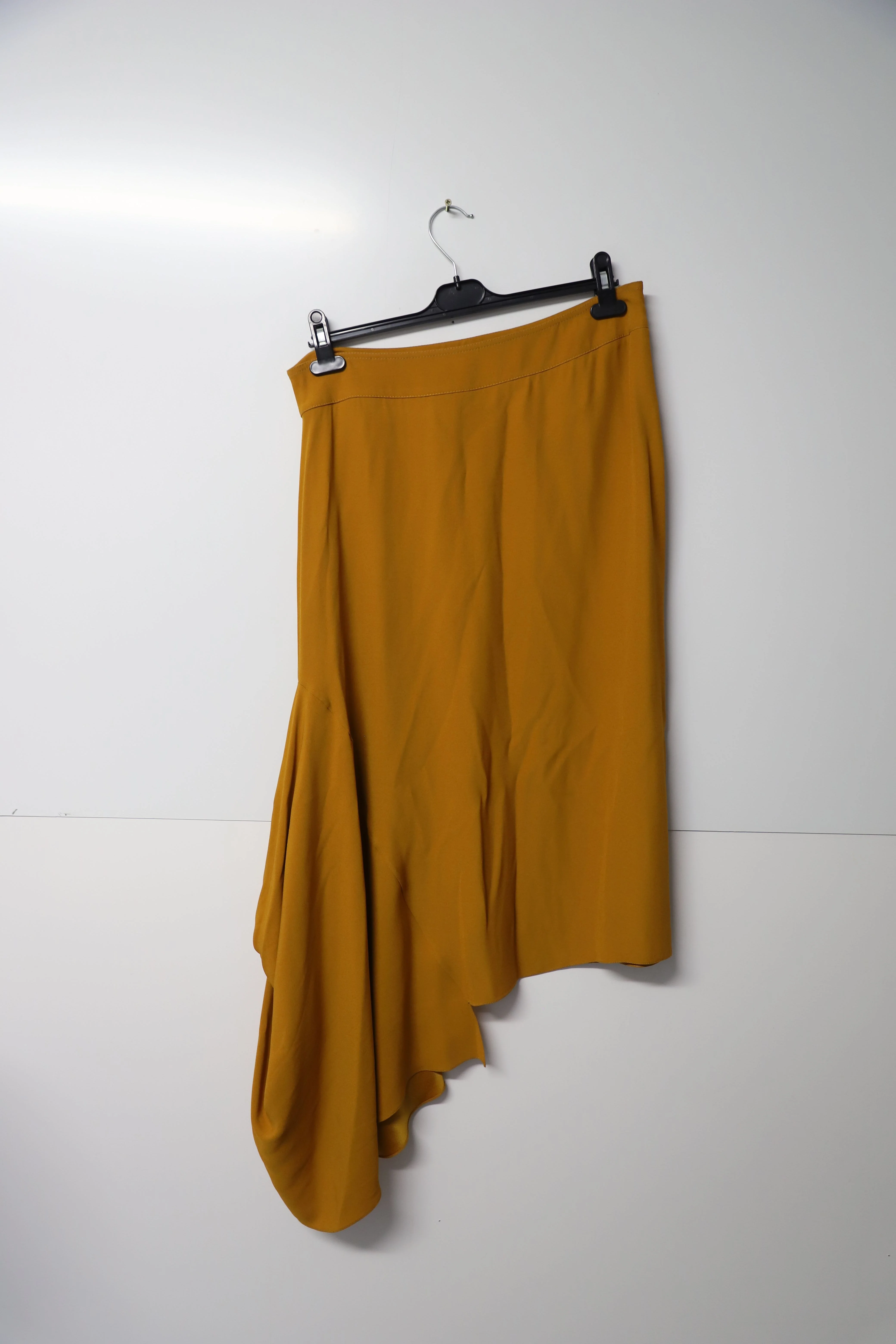Women's Marni Asymmetric Crepe Midi Skirt in Orange Viscose - Image 8