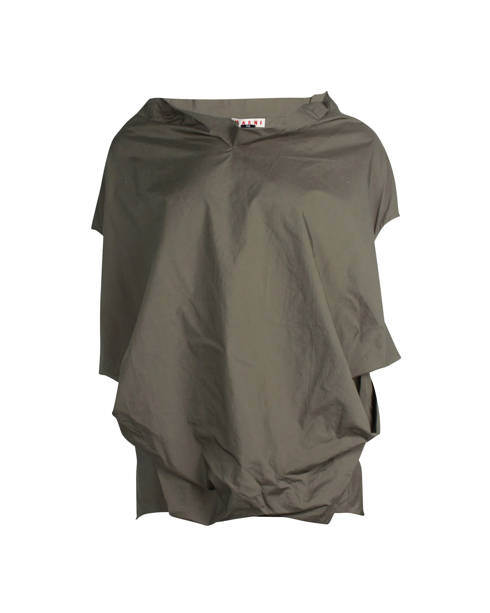 Women's Marni Asymmetric Top in Olive Cotton
