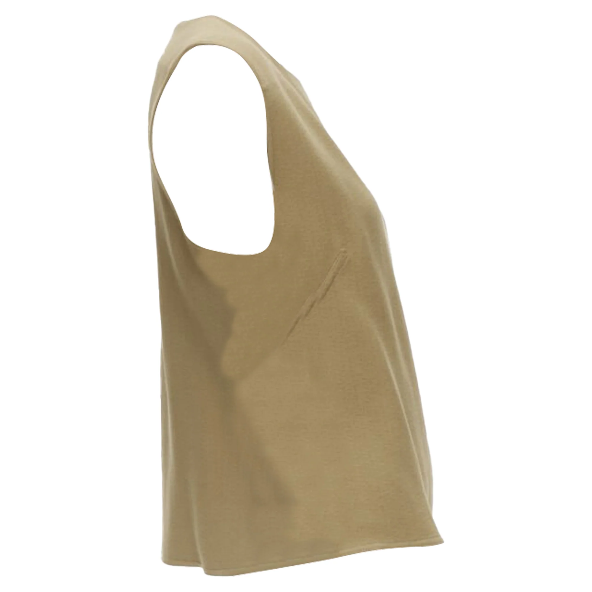 Women's MARNI brown crepe gold button asymmetric draped sleeve boxy top IT40 S - Image 4