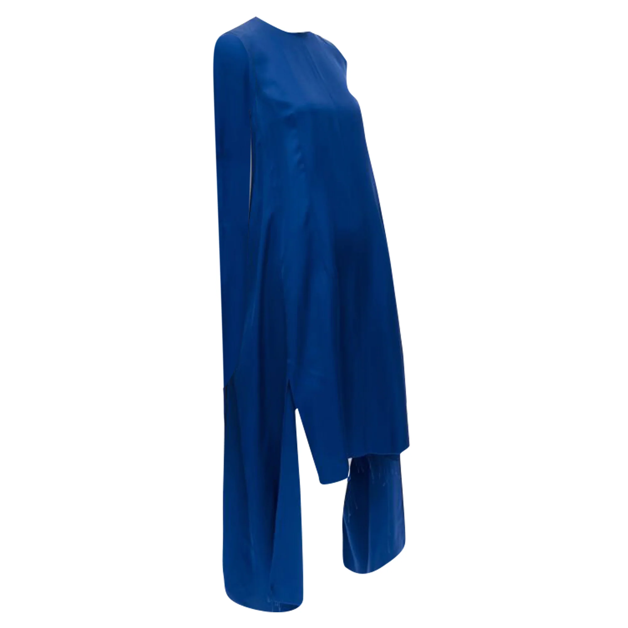 Women's Marni cobalt viscose raw ayed edge step hem fed back dress - Image 3