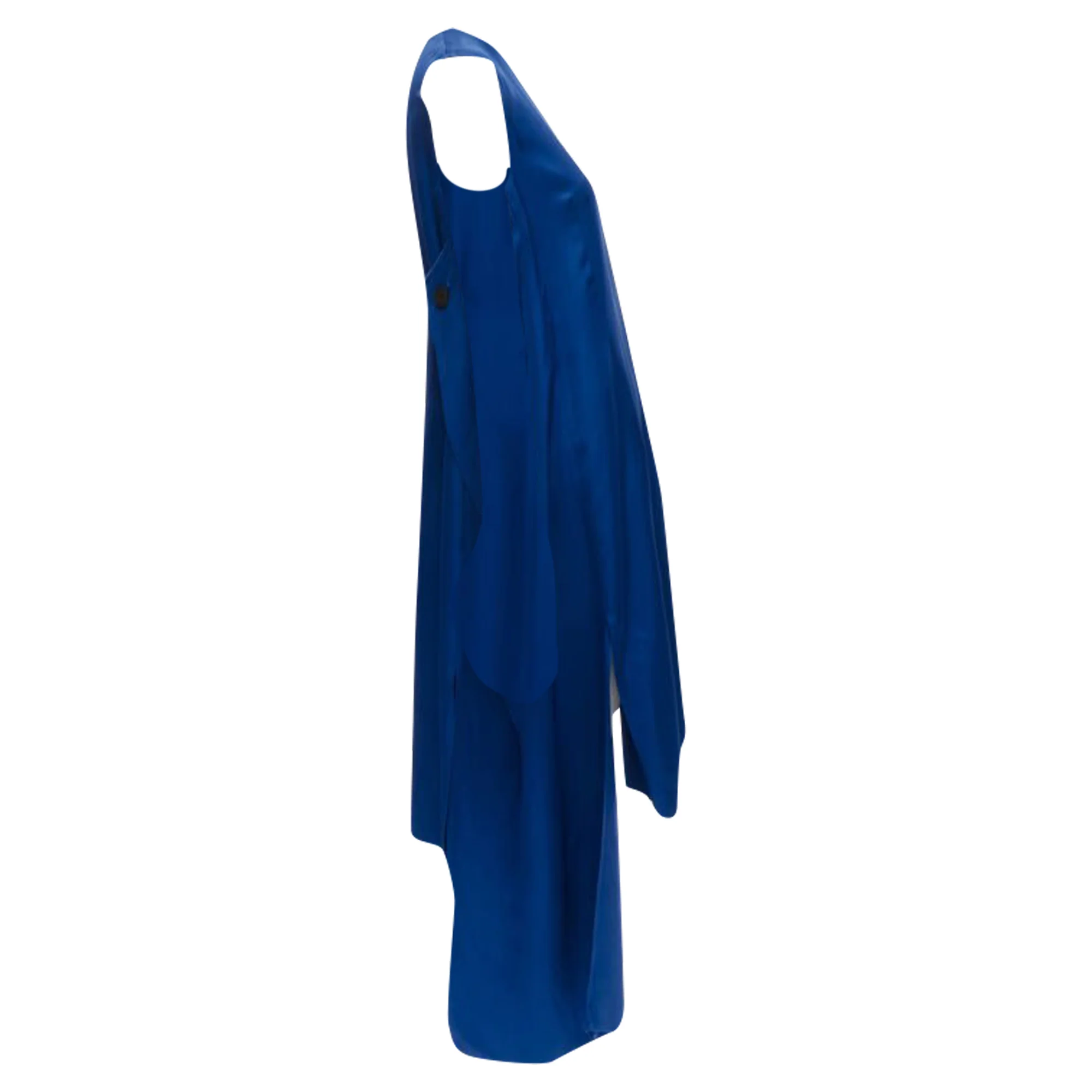 Women's Marni cobalt viscose raw ayed edge step hem fed back dress - Image 4