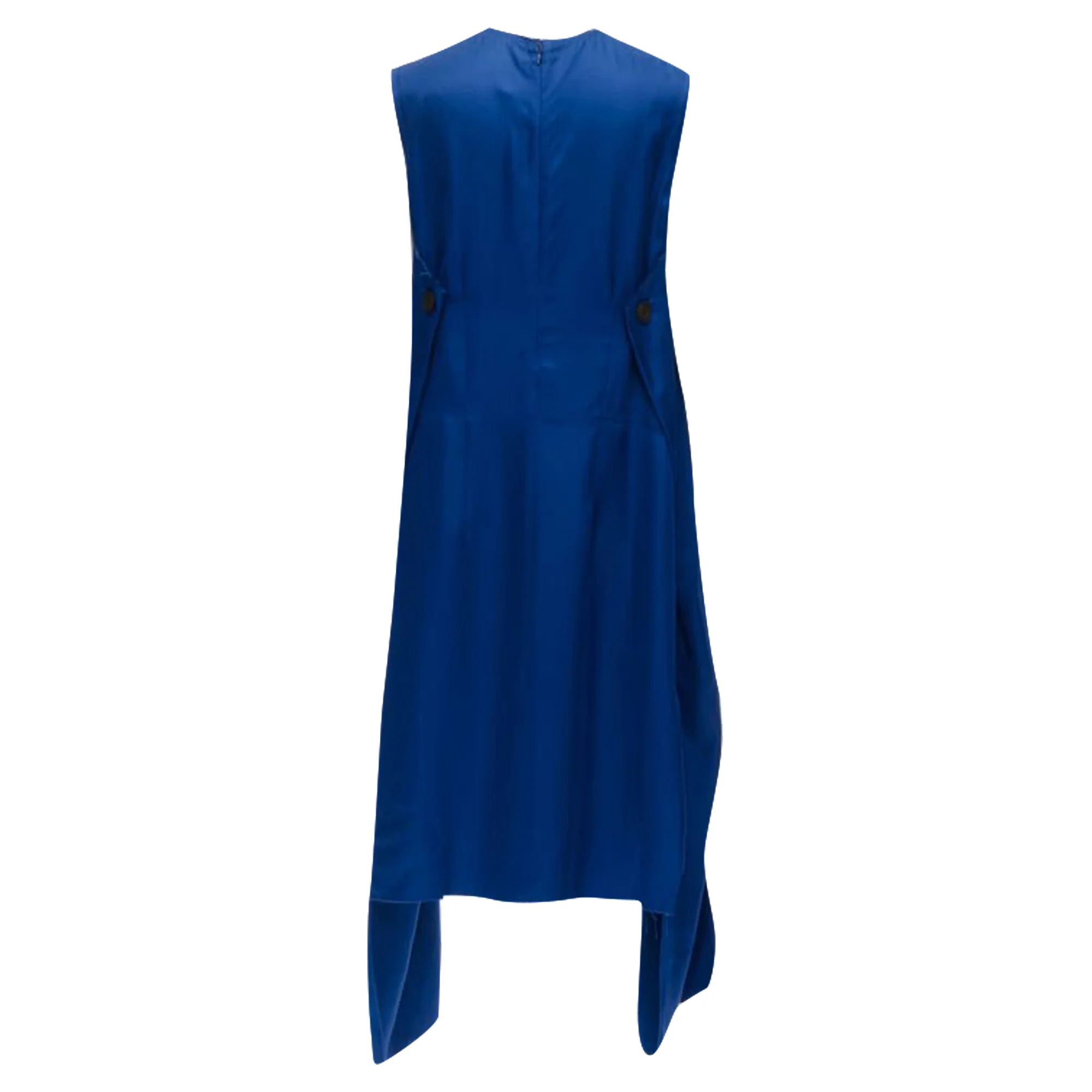 Women's Marni cobalt viscose raw ayed edge step hem fed back dress - Image 5