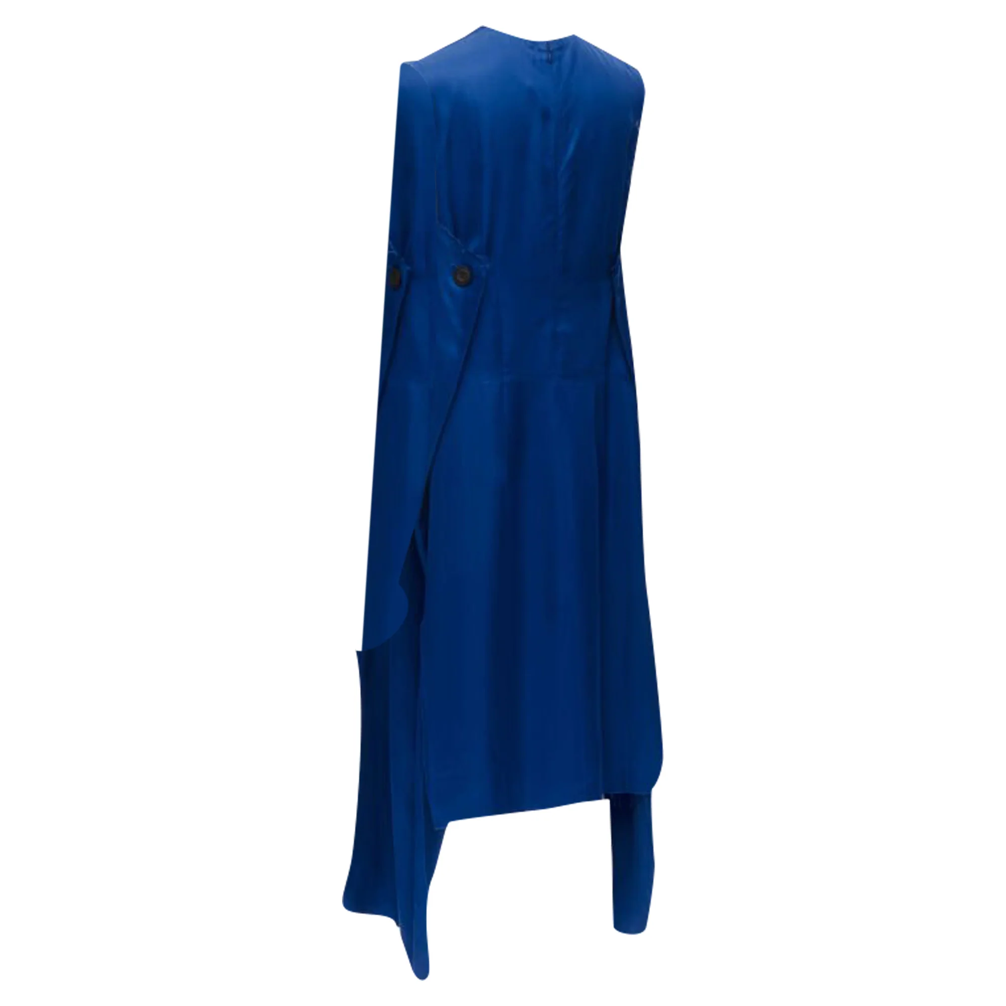Women's Marni cobalt viscose raw ayed edge step hem fed back dress - Image 6