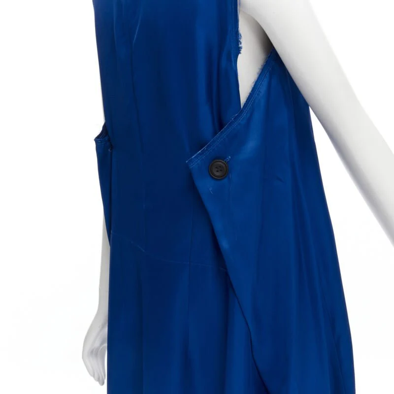 Women's Marni cobalt viscose raw ayed edge step hem fed back dress - Image 8