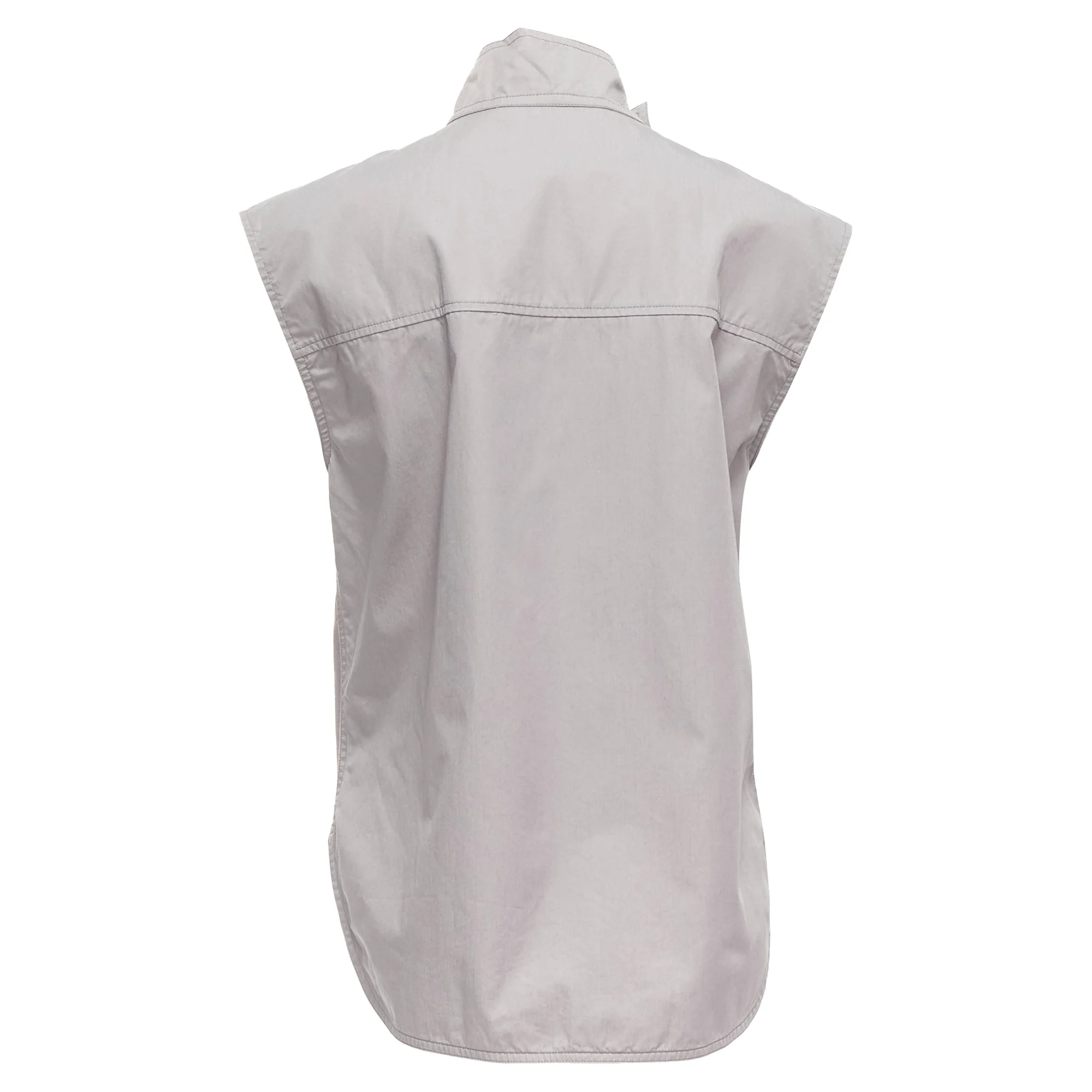 Women's Marni cotton drape cut out collar utility collar boxy top - Image 5