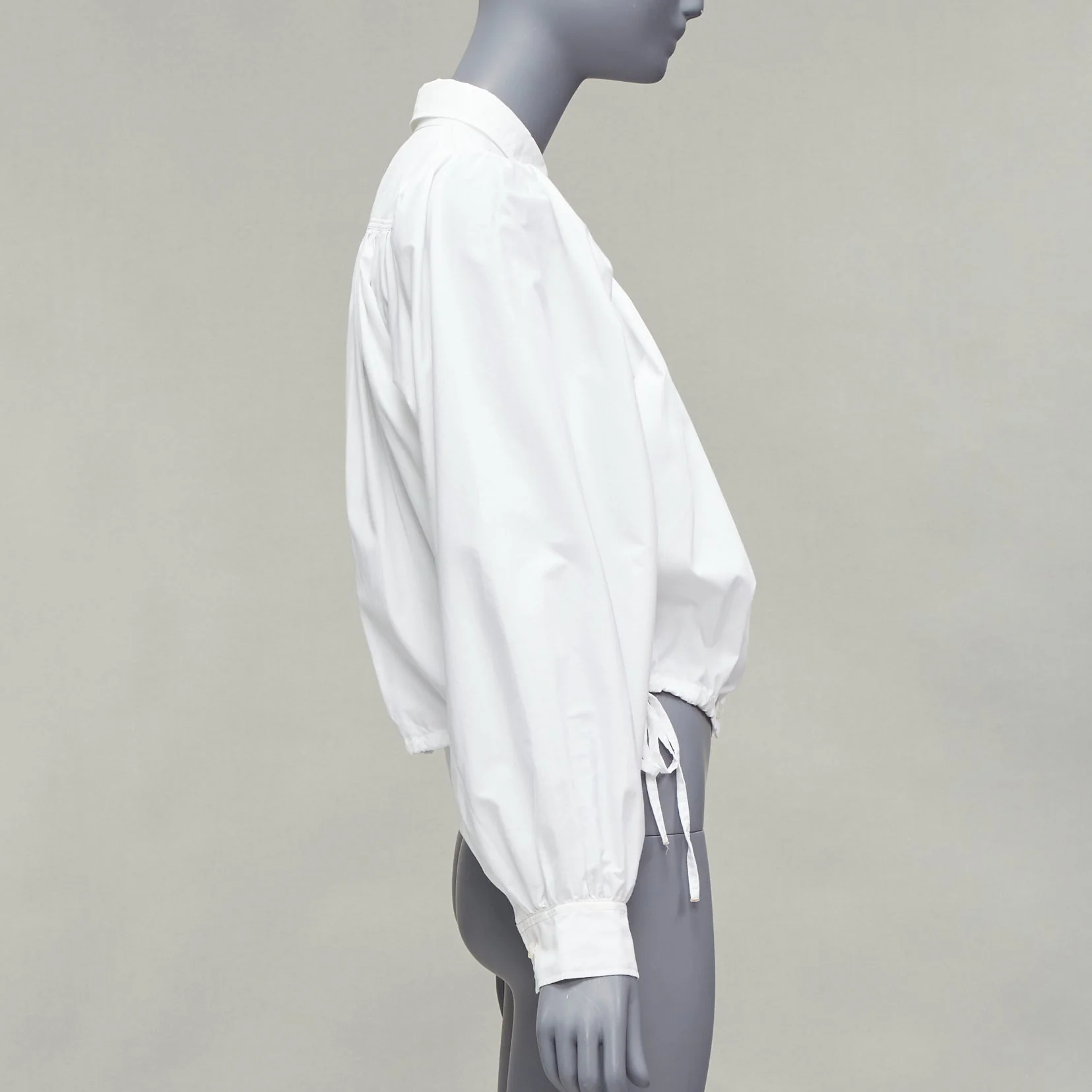 Women's Marni cotton drawstring hem puff sleeve cropped blouse - Image 10