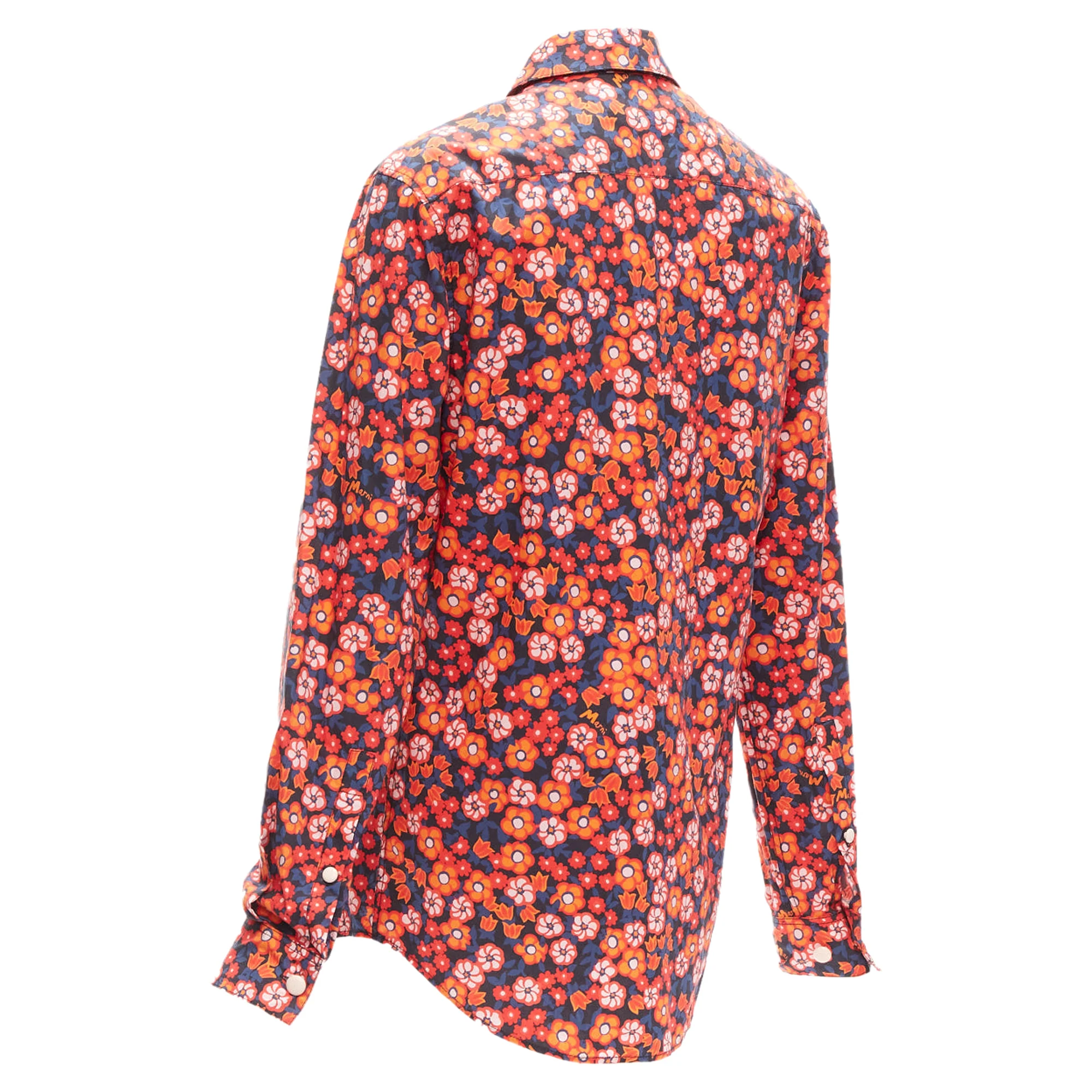 Women's Marni cotton floral print long sleeve shirt top - Image 6