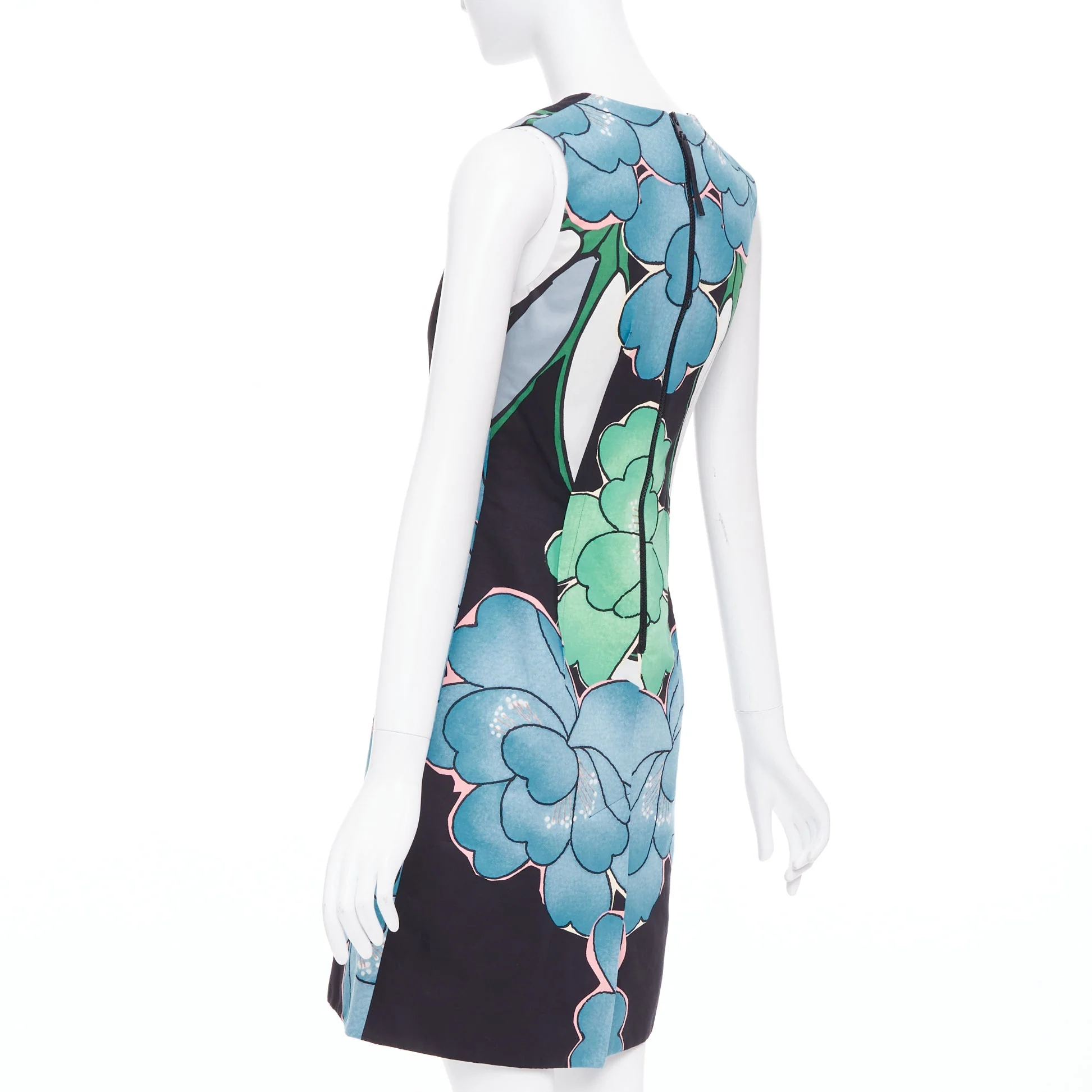 Women's Marni cotton linen large flower print shift dress - Image 6