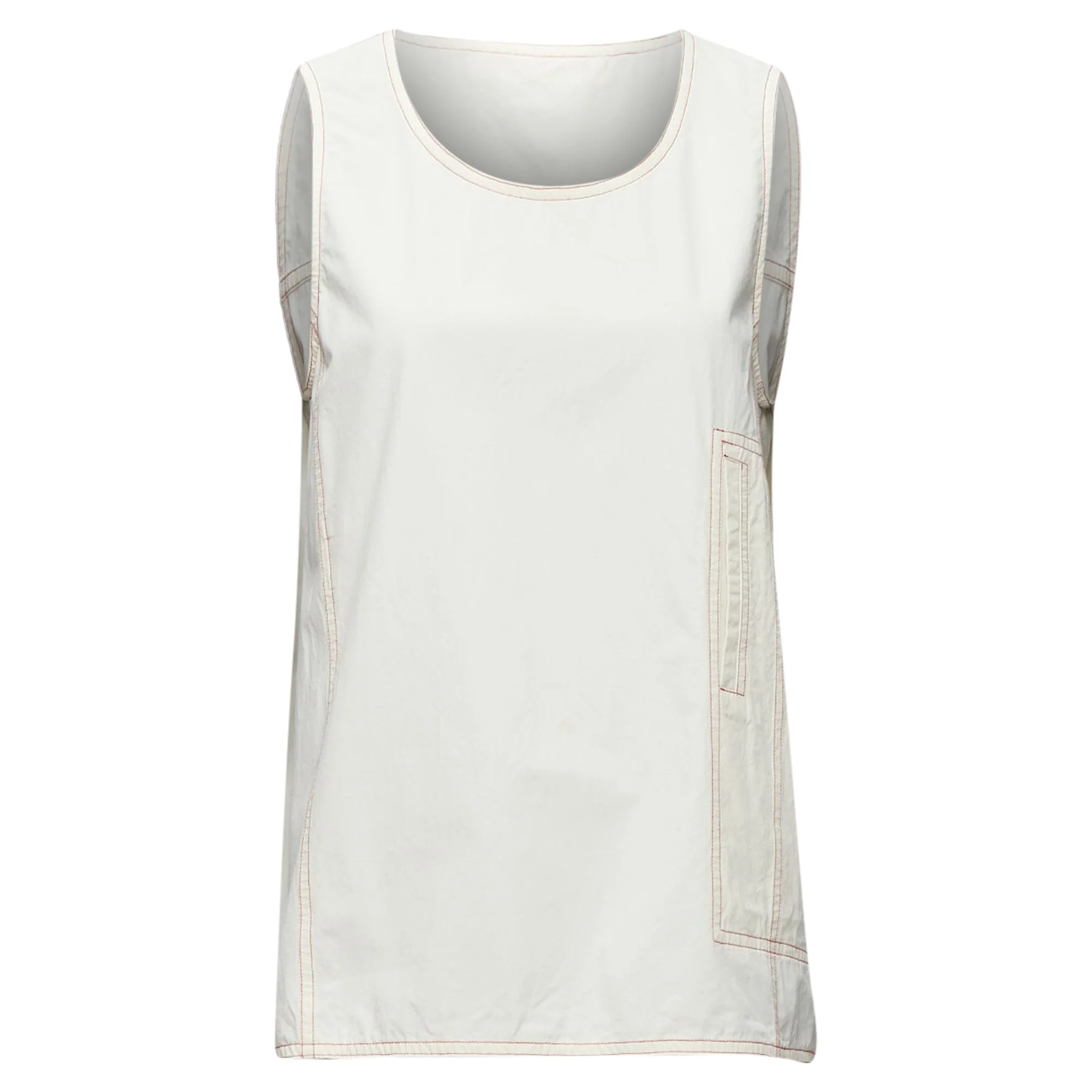 Women's Marni cotton overstitch boxy scoop neck utility vest