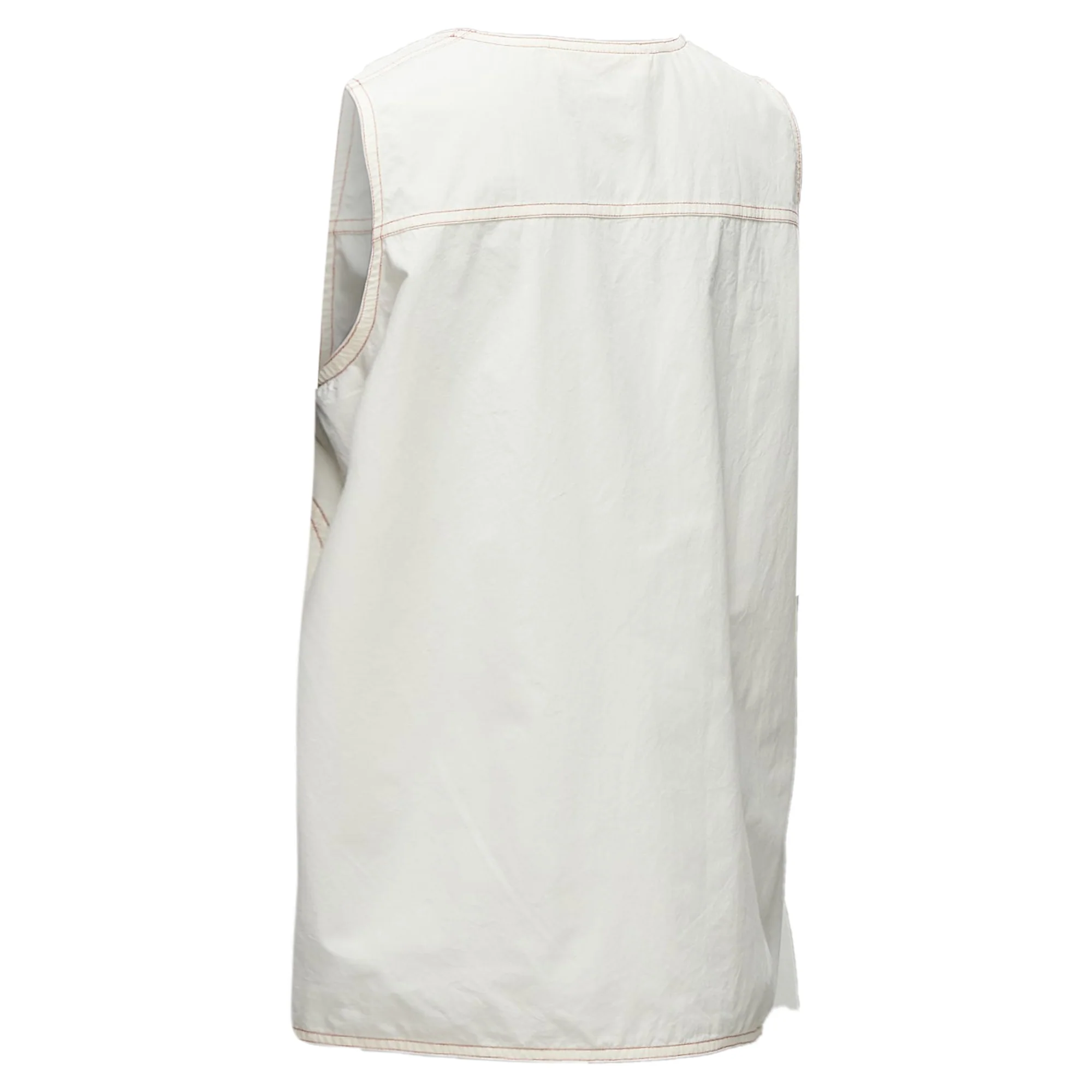 Women's Marni cotton overstitch boxy scoop neck utility vest - Image 6
