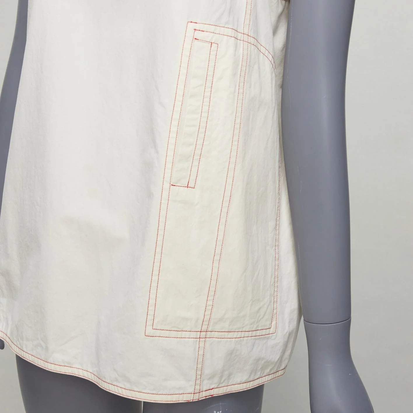 Women's Marni cotton overstitch boxy scoop neck utility vest - Image 8