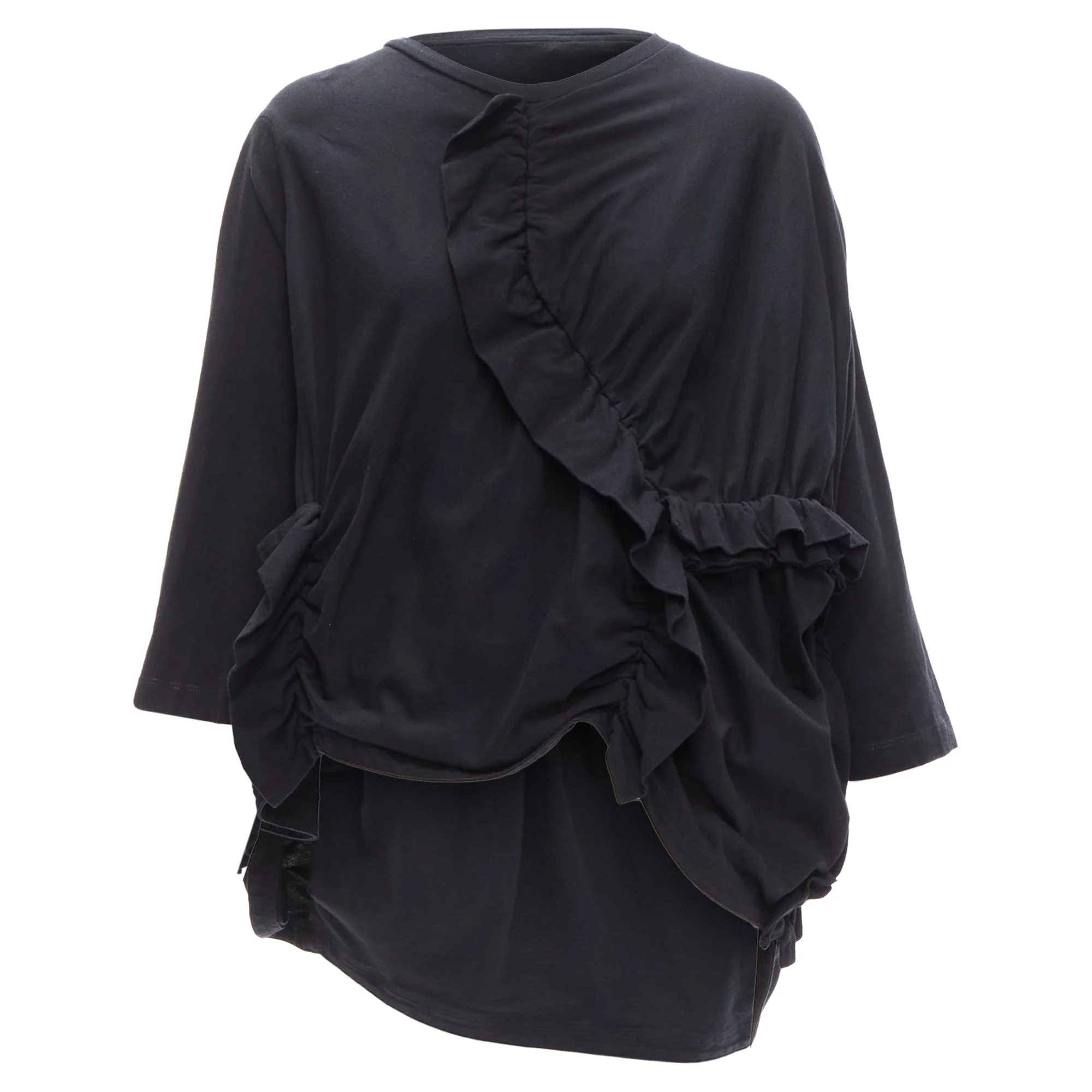 Women's Marni cotton red ruffles sleeves boxy top