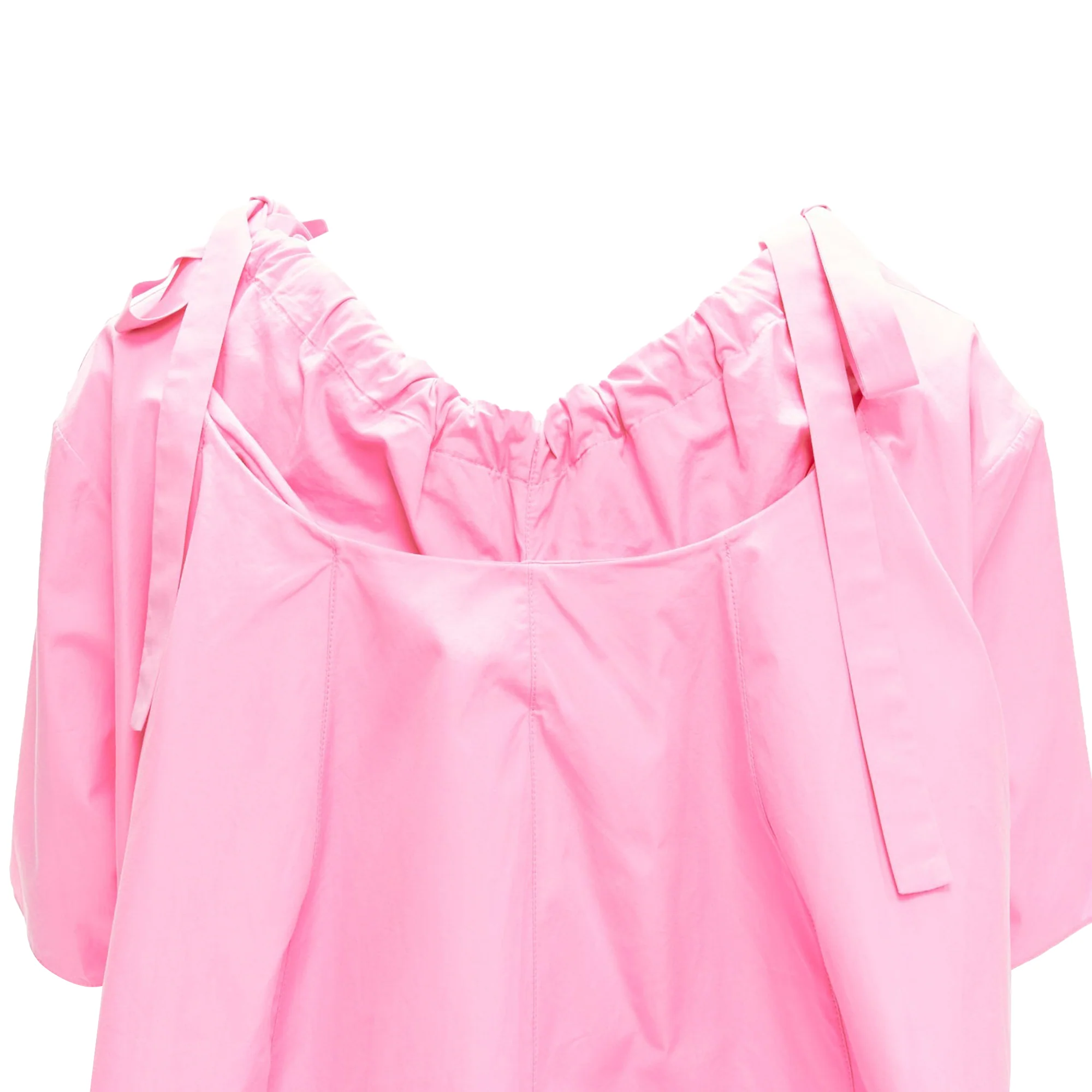 Women's Marni cotton side drawstring collar trapeze top - Image 6