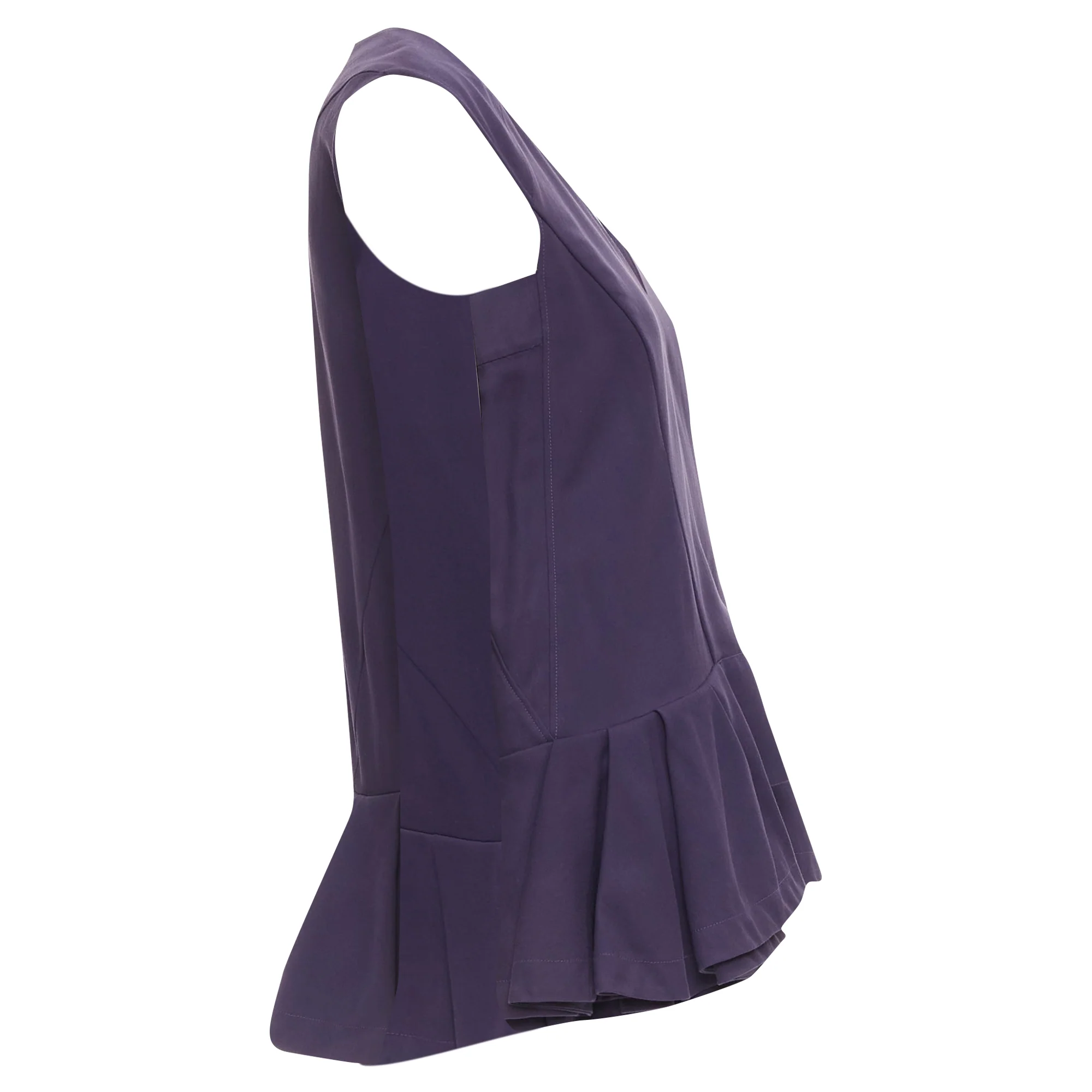 Women's Marni cotton silk Vneck peplum hi low tunic top - Image 4