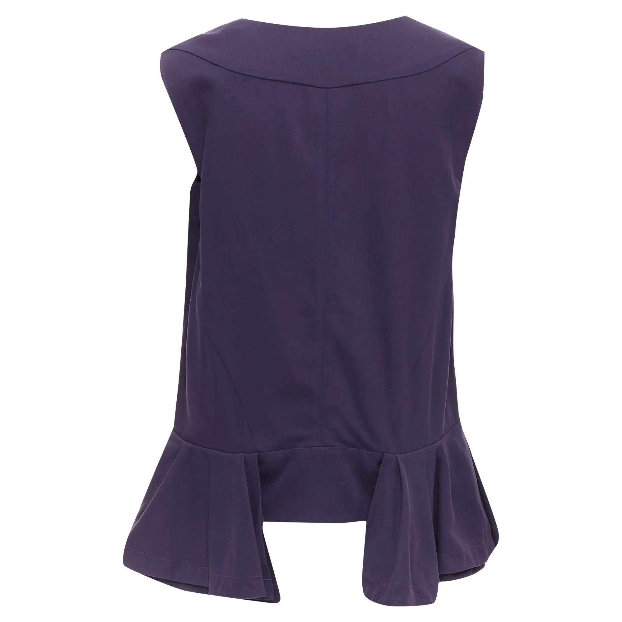 Women's Marni cotton silk Vneck peplum hi low tunic top - Image 5