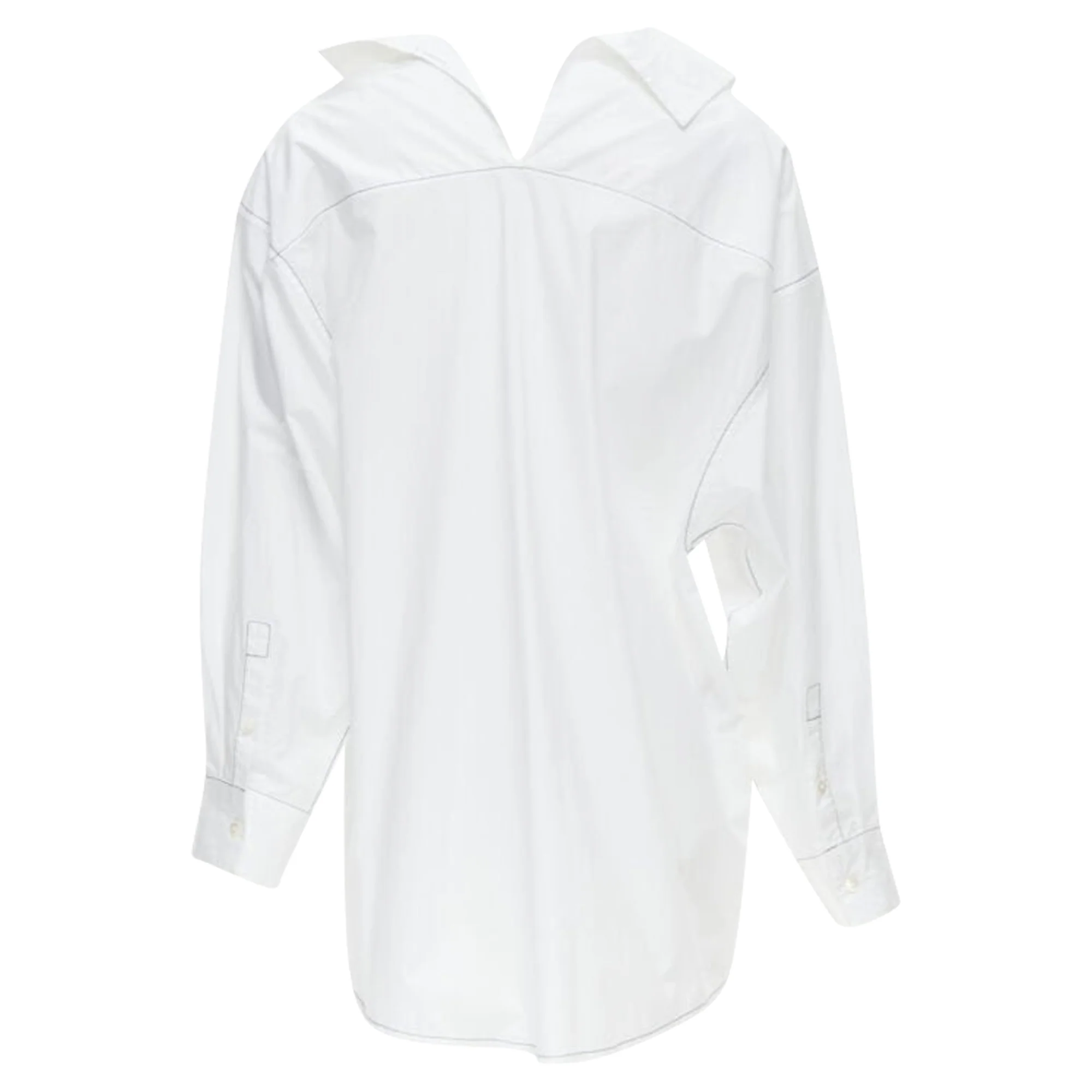 Women's Marni cotton stitching deconstructed collar overd shirt - Image 5