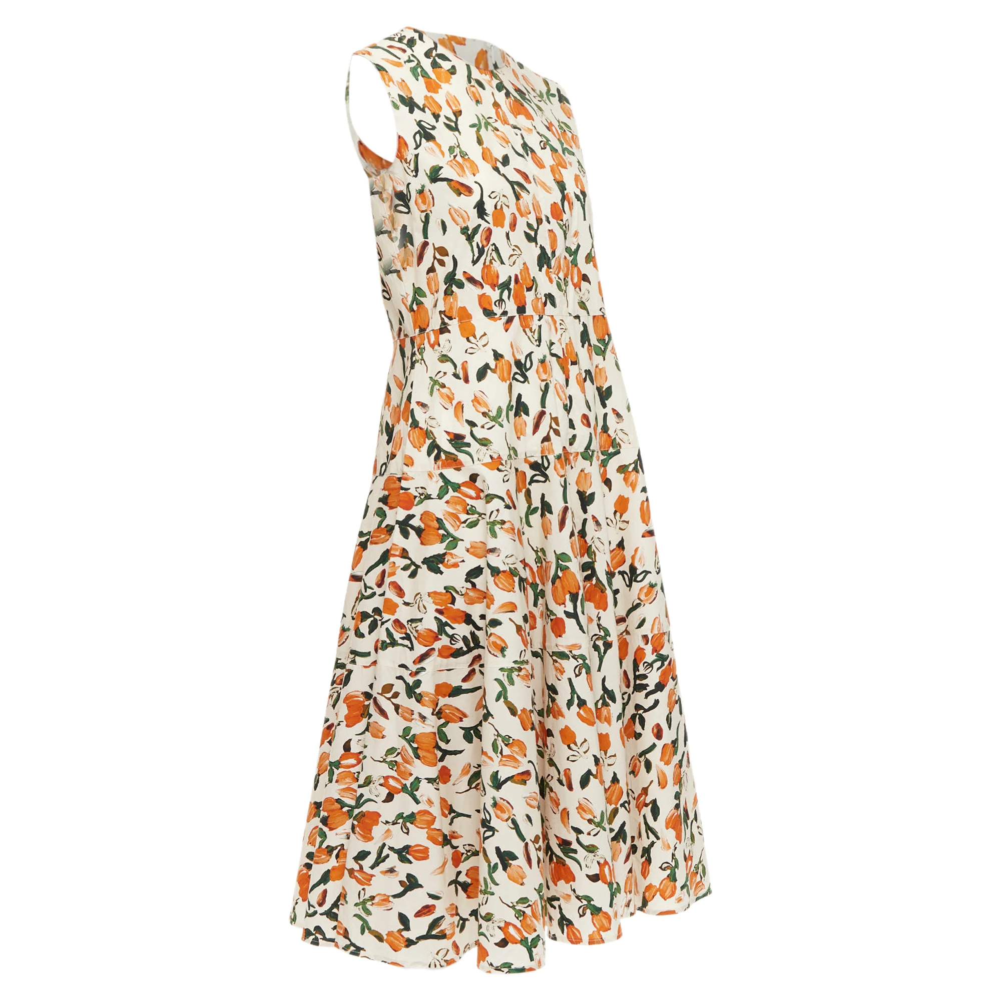 Women's Marni Cotton Tulip Floral Print Midi Summer Dress - Image 3