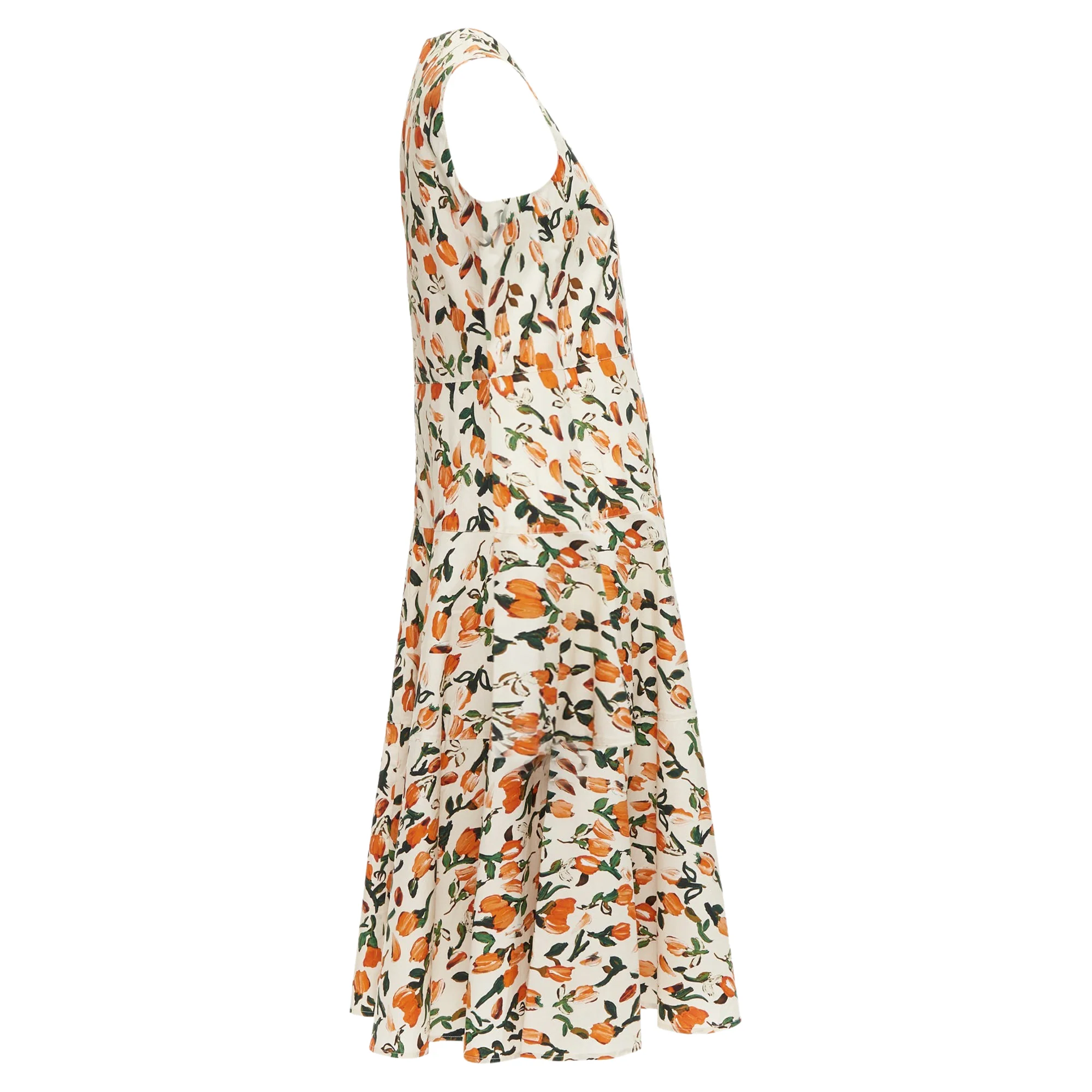 Women's Marni Cotton Tulip Floral Print Midi Summer Dress - Image 4