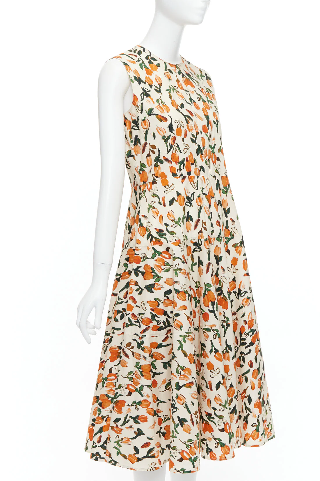 Women's Marni Cotton Tulip Floral Print Midi Summer Dress - Image 9