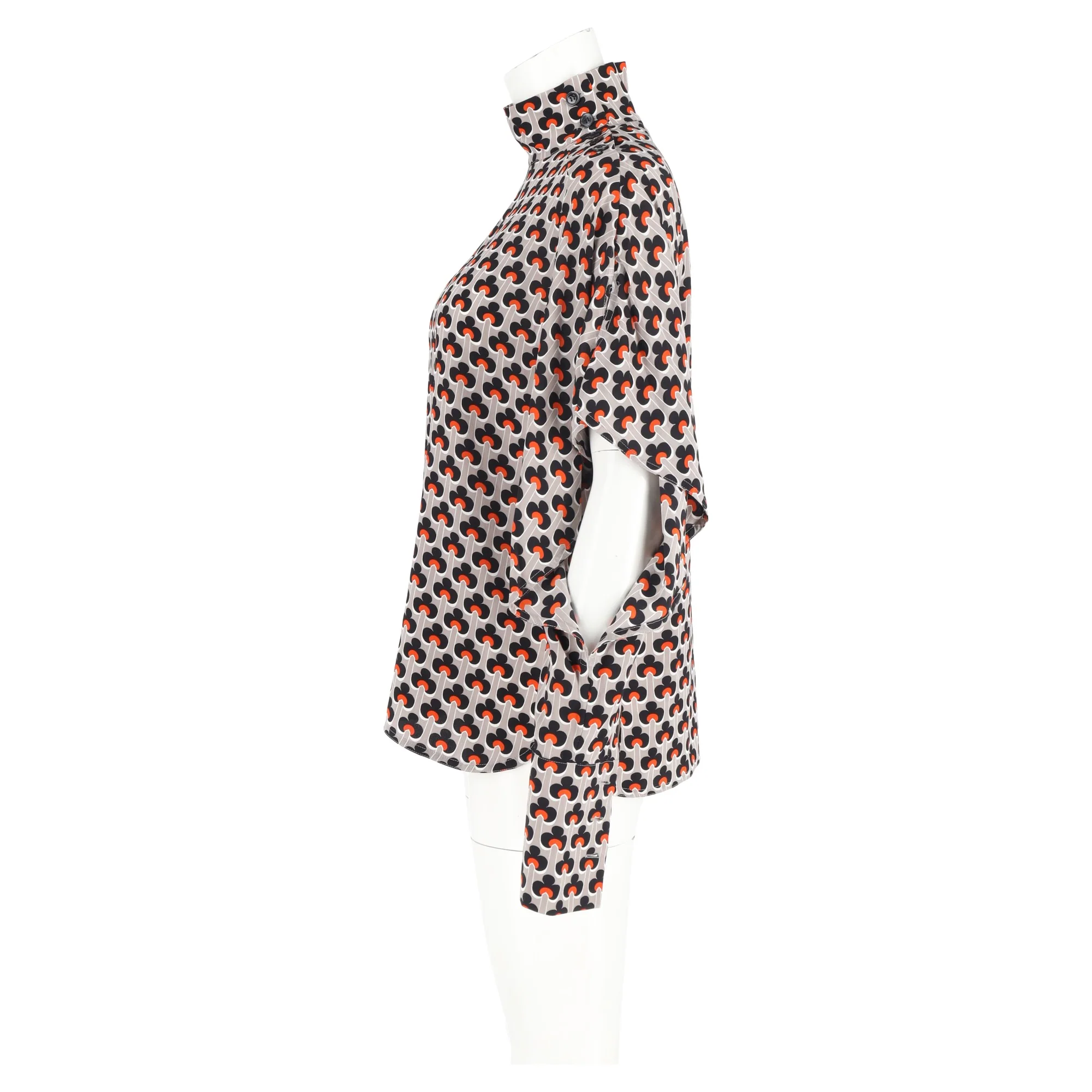 Women's Marni Cutout Printed Turtleneck Top in Multicolor Silk - Image 5