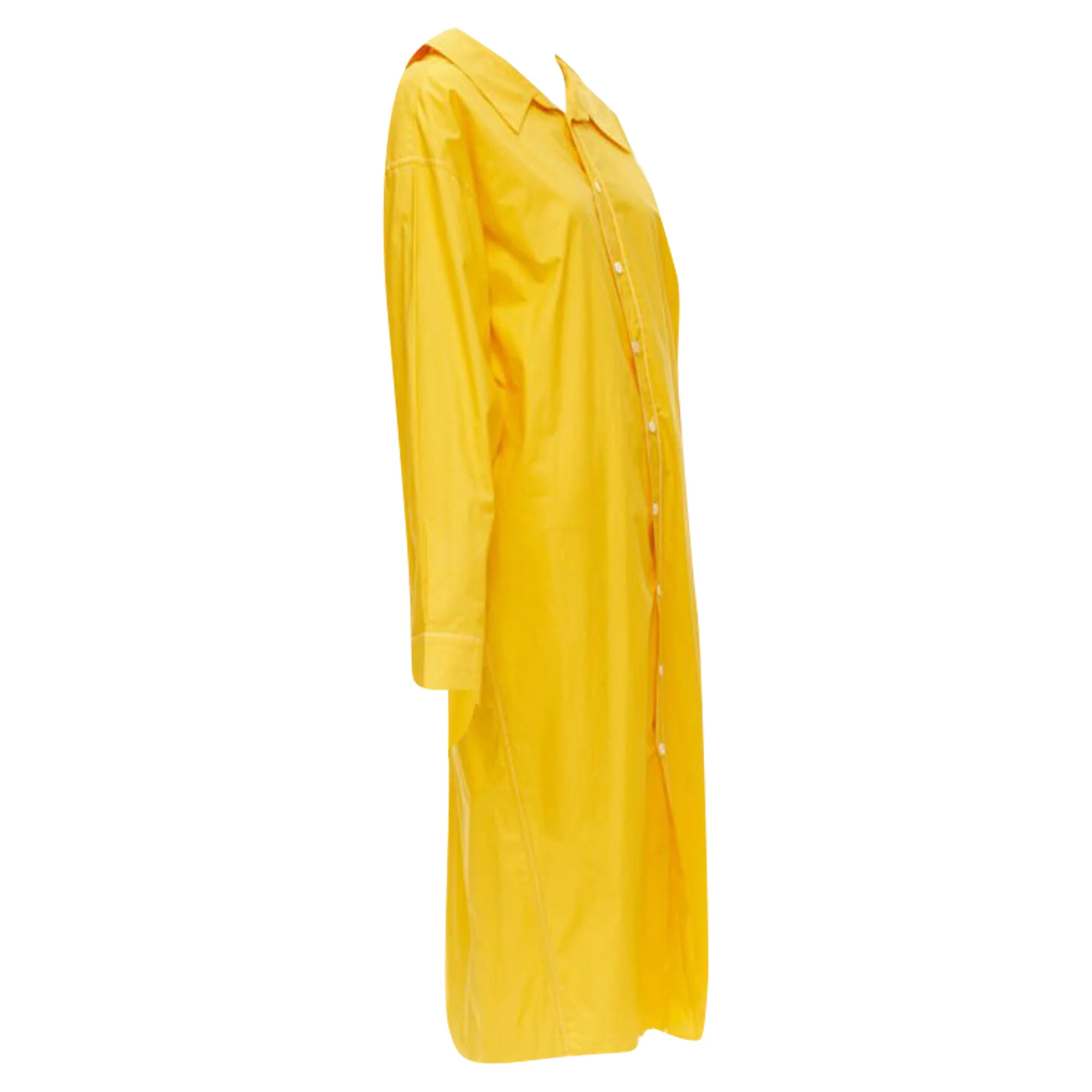 Women's Marni egg yolk cotton spread collar knitee length shirt dress - Image 3