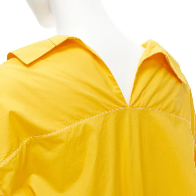 Women's Marni egg yolk cotton spread collar knitee length shirt dress - Image 8