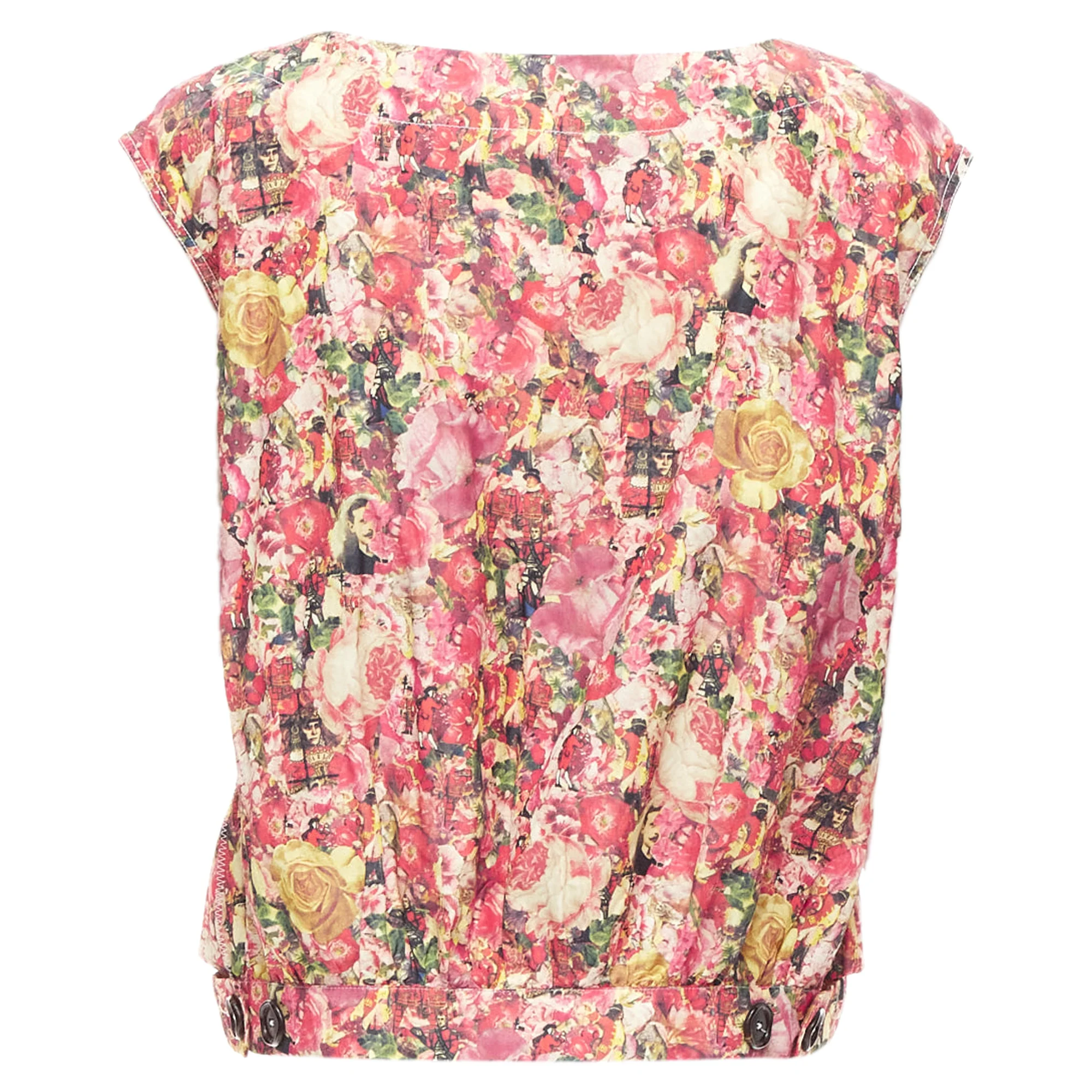 Women's Marni floral print button boxy vest top - Image 5
