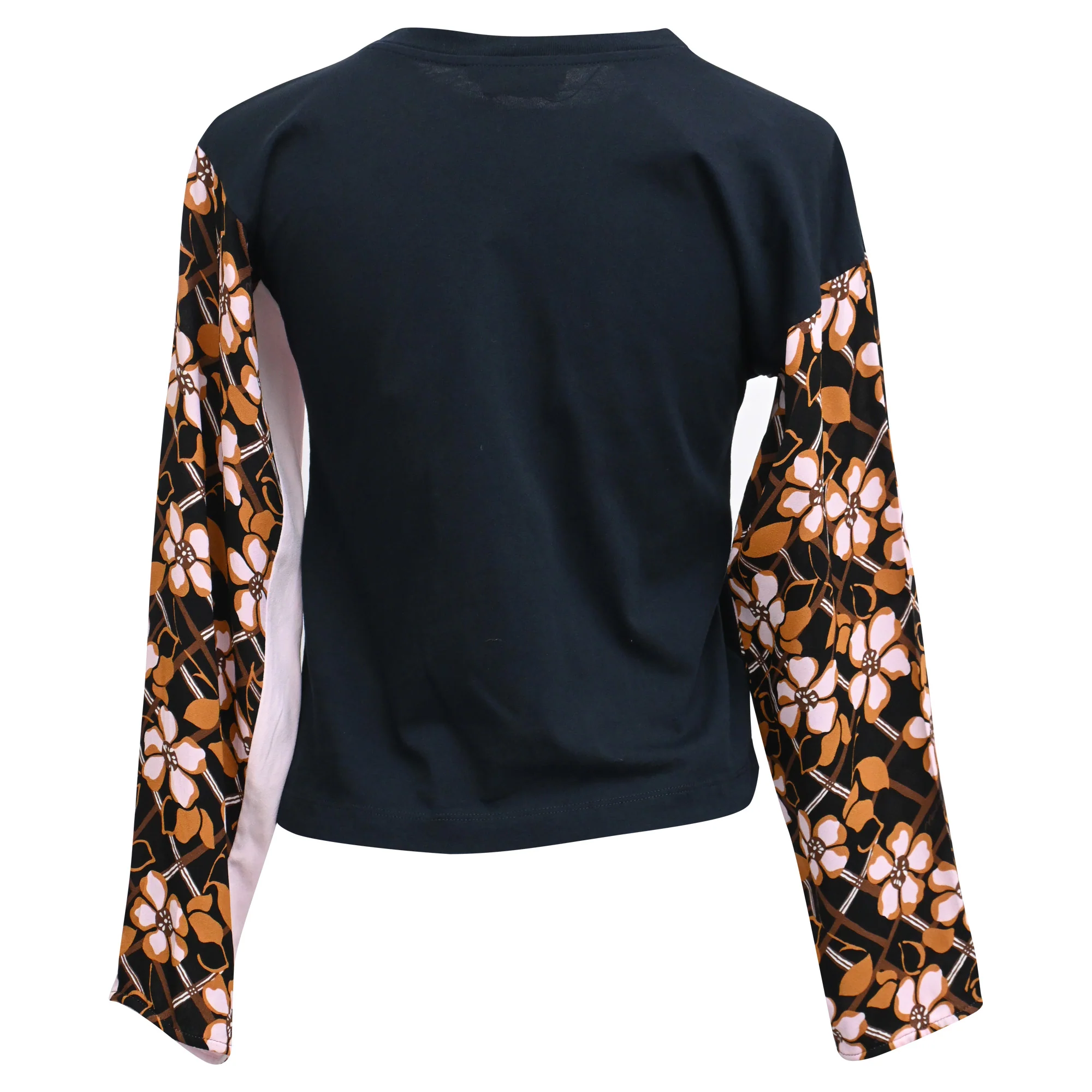 Women's Marni Floral-Print Paneled Long Sleeve T-Shirt in Multicolor Cotton - Image 3