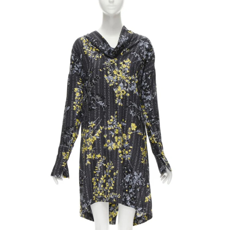 Women's Marni geometric floral print cowl neck silk dress - Image 7