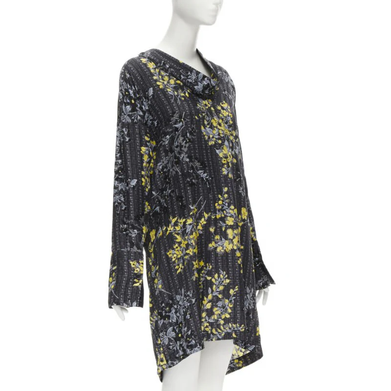 Women's Marni geometric floral print cowl neck silk dress - Image 8