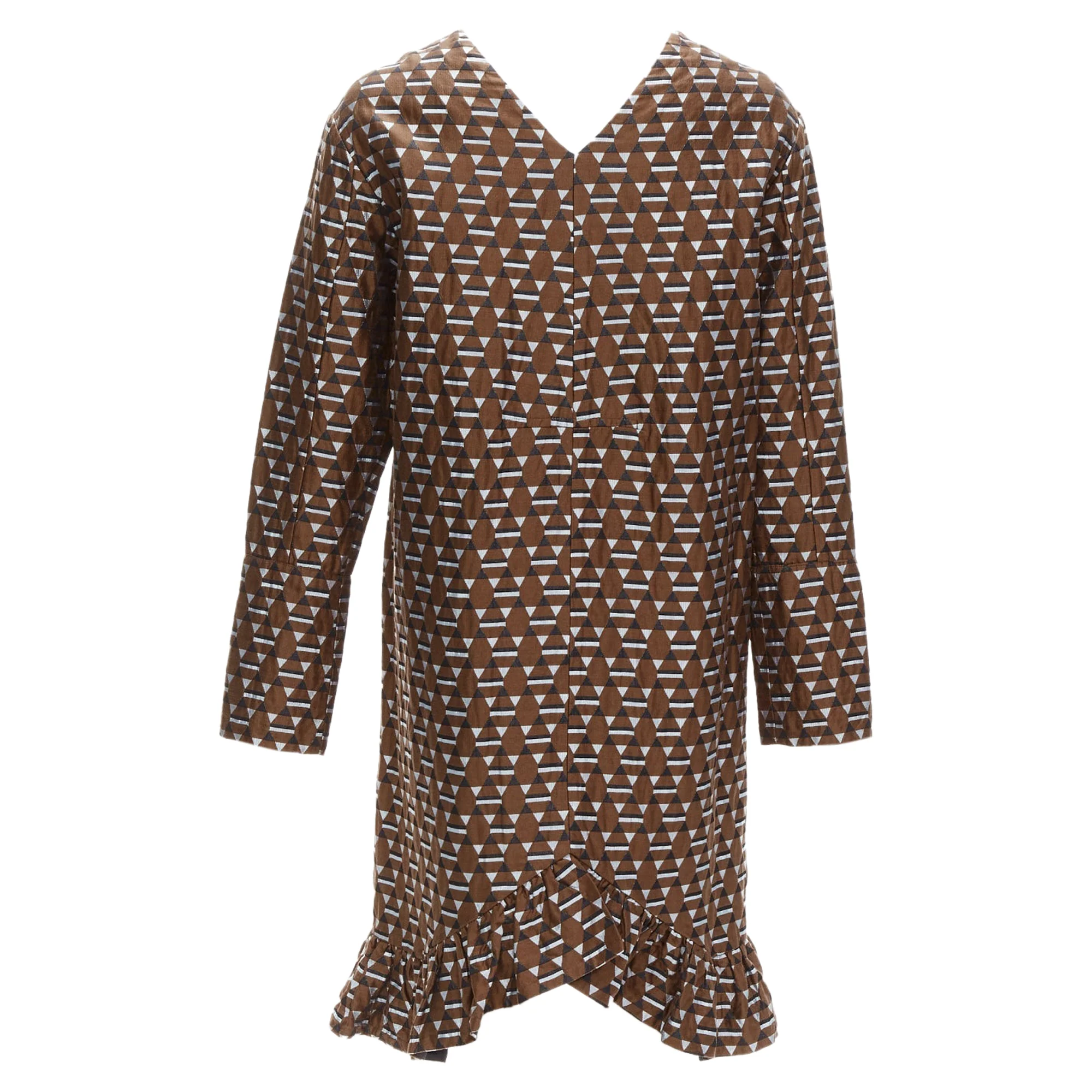 Women's Marni geometric jacquard ill hem dress - Image 5