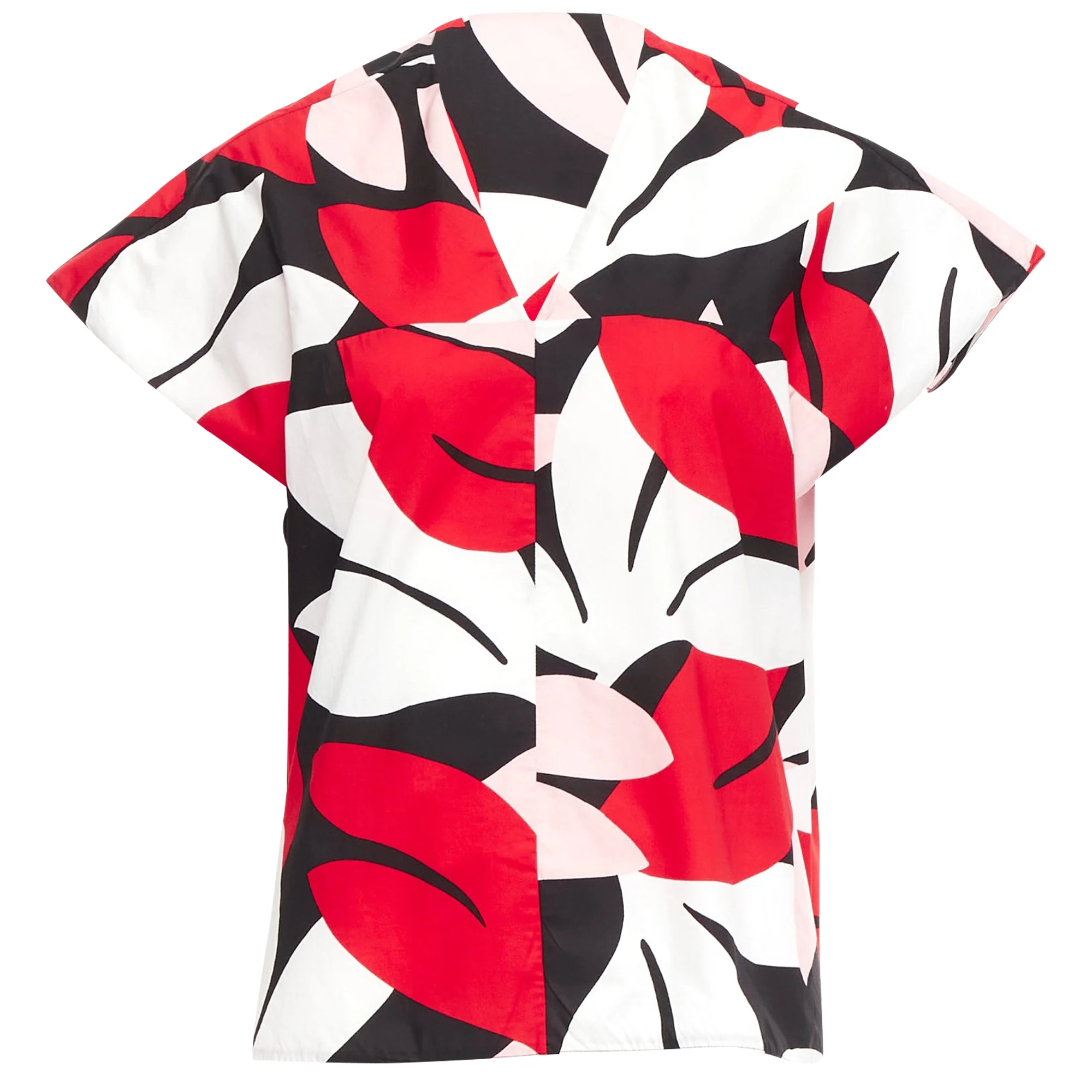 Women's Marni geometric print cap sleeve boxy top