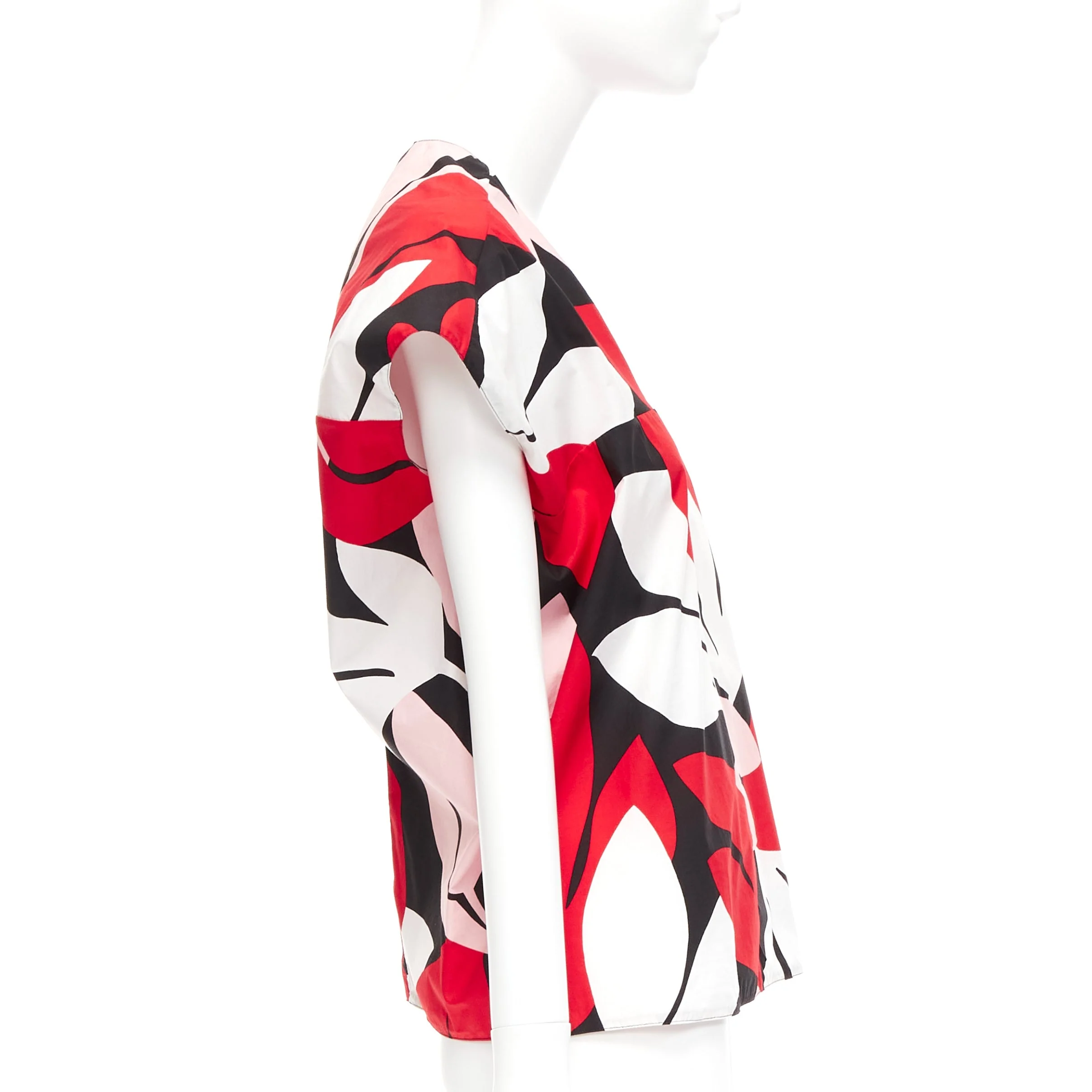 Women's Marni geometric print cap sleeve boxy top - Image 10