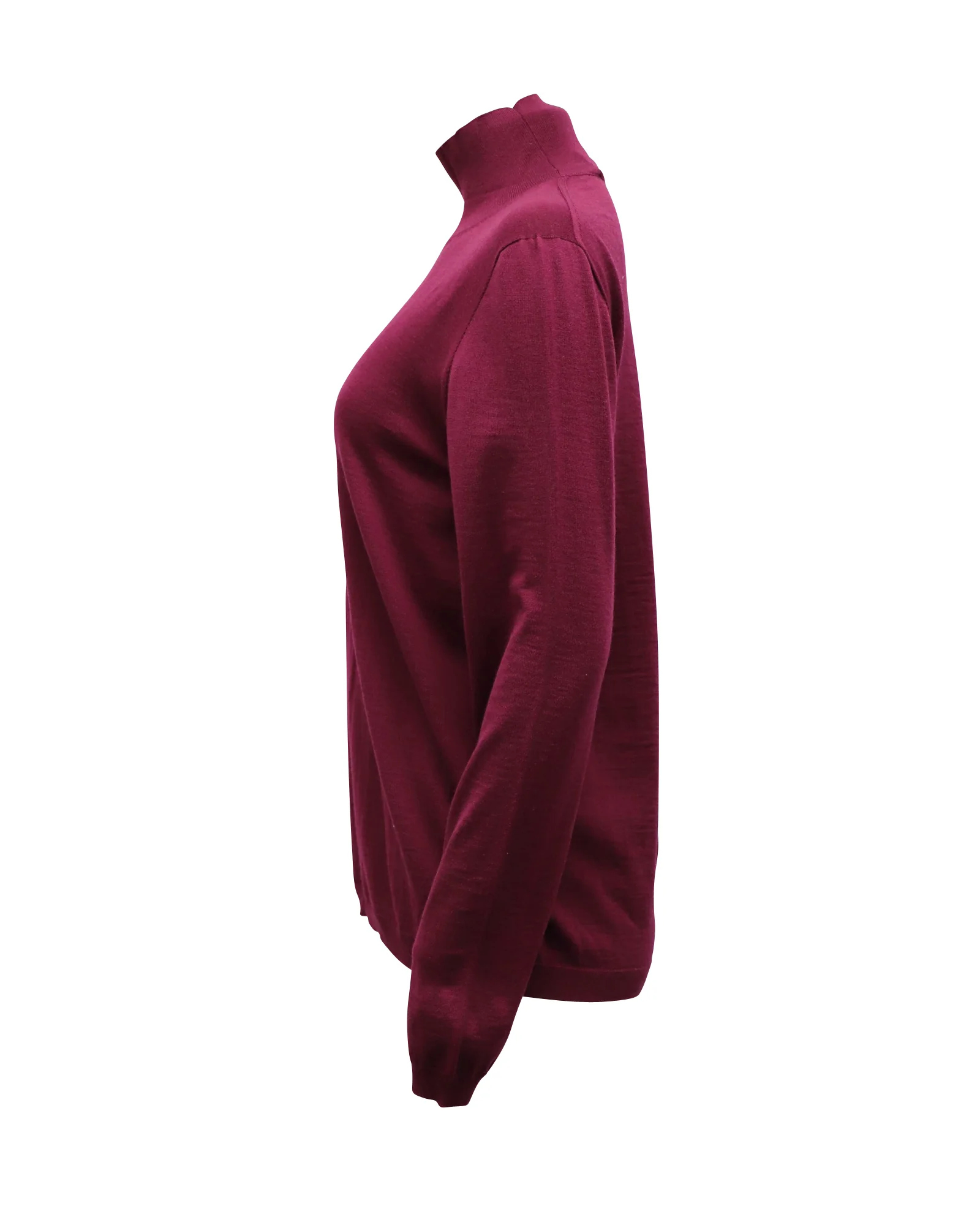 Women's Marni Long Sleeve Turtleneck Sweater in Maroon Wool - Image 2