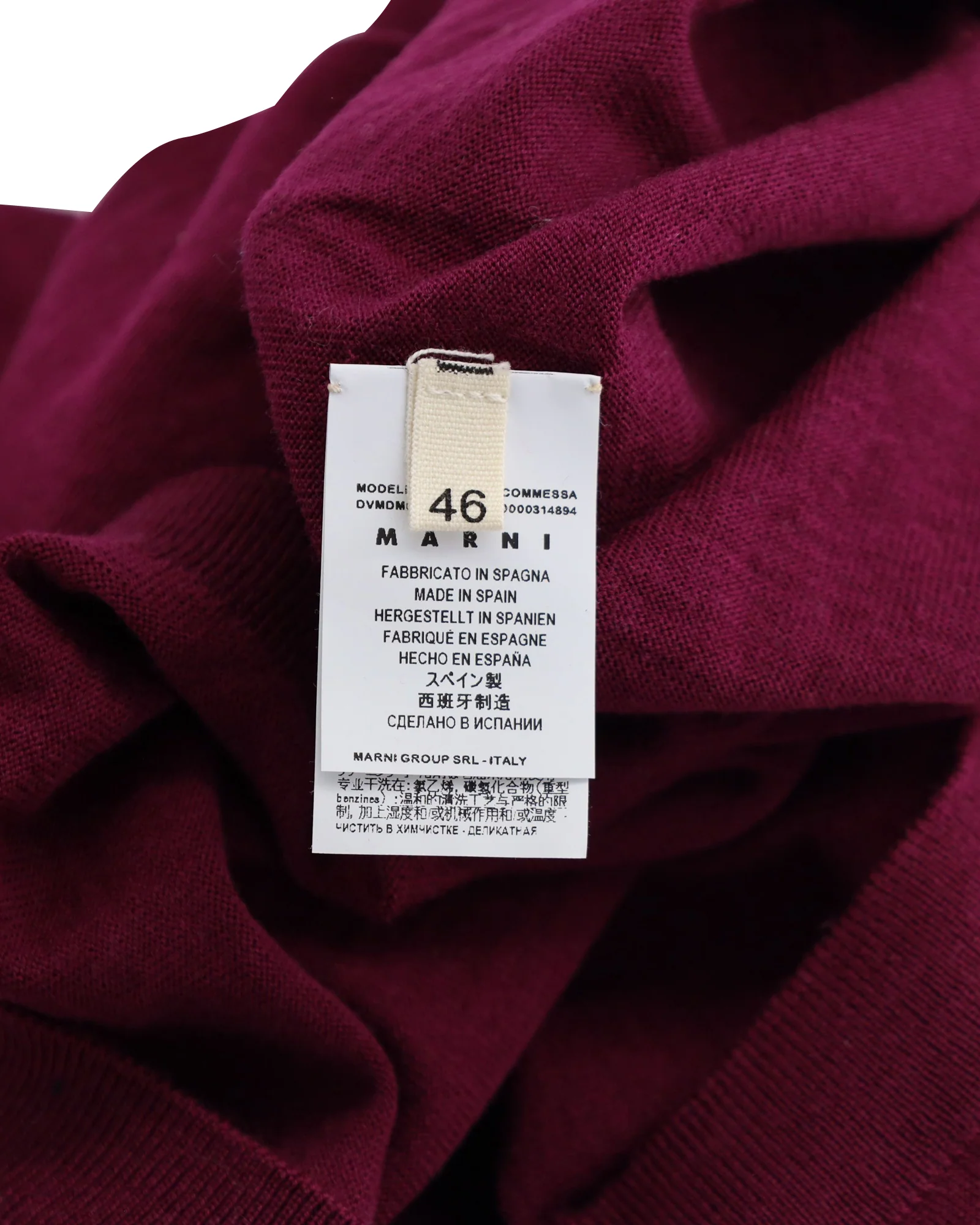 Women's Marni Long Sleeve Turtleneck Sweater in Maroon Wool - Image 5