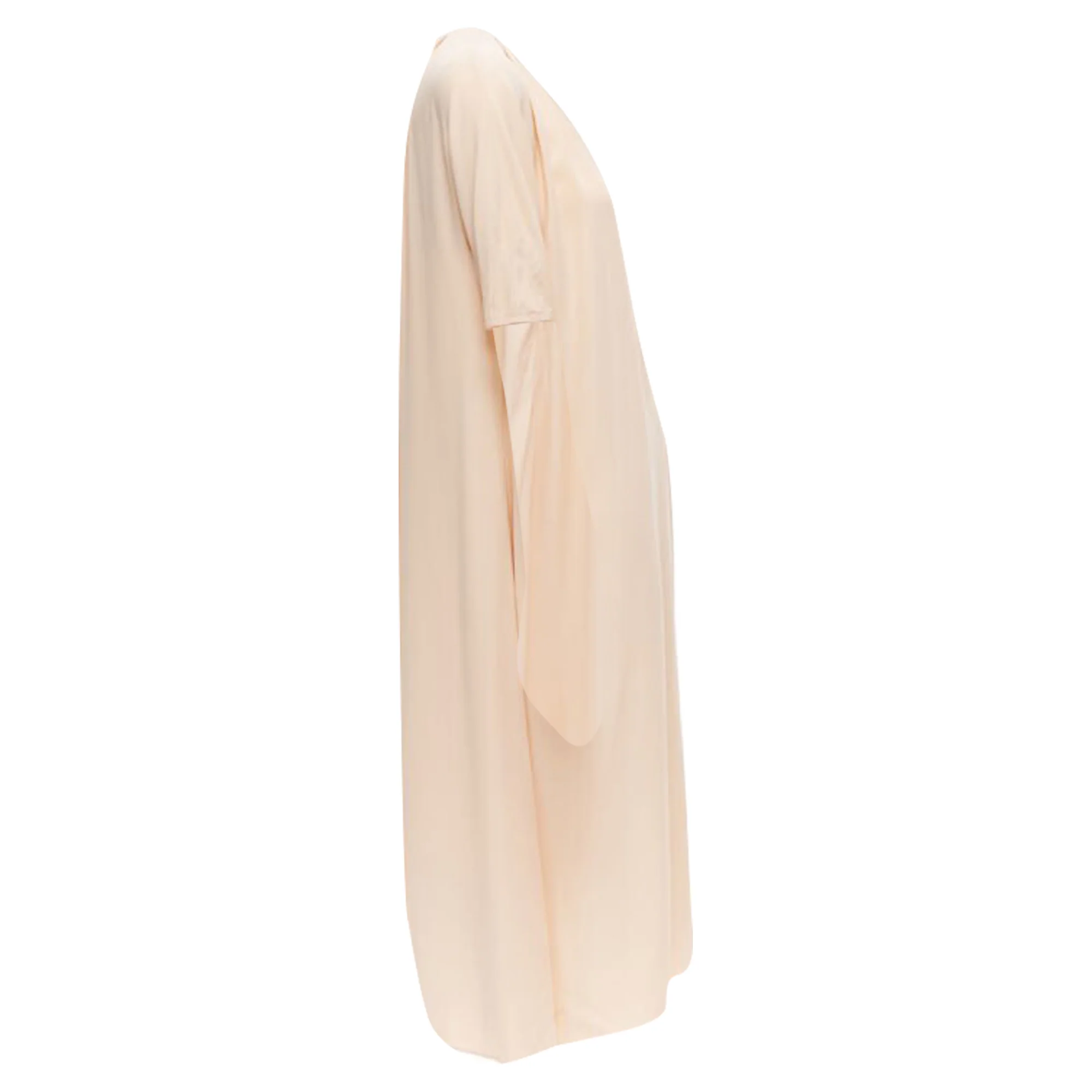 Women's Marni peach pleated collar round sleeve short sleeve midi dress - Image 4