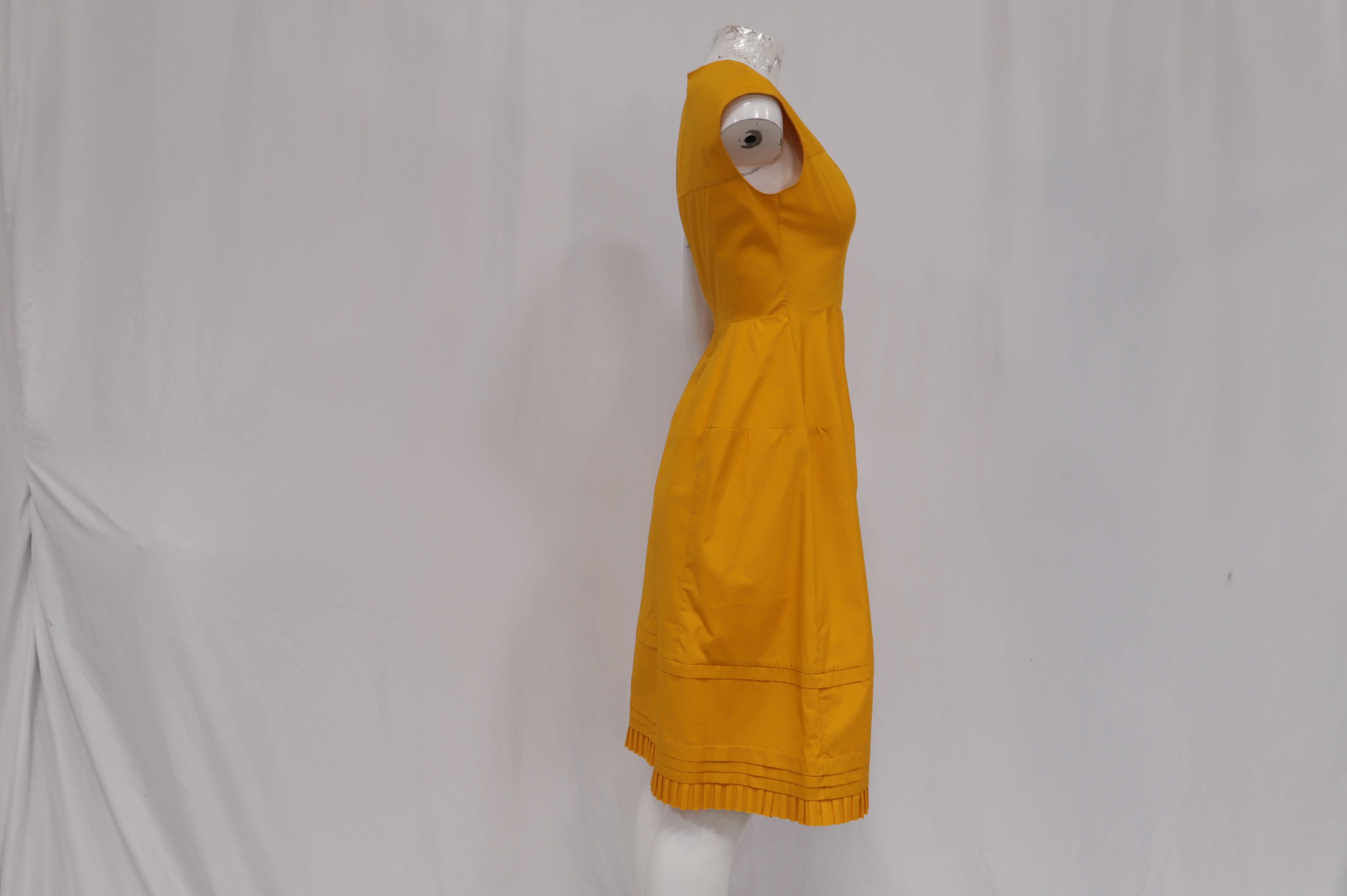 Women's Marni Poplin Sleeveless Dress in Yellow Cotton - Image 10