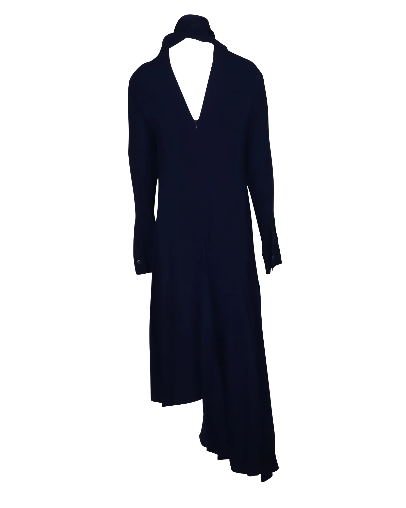 Women's Marni Pussy Bow Asymmetric Dress in Blue Viscose - Image 2