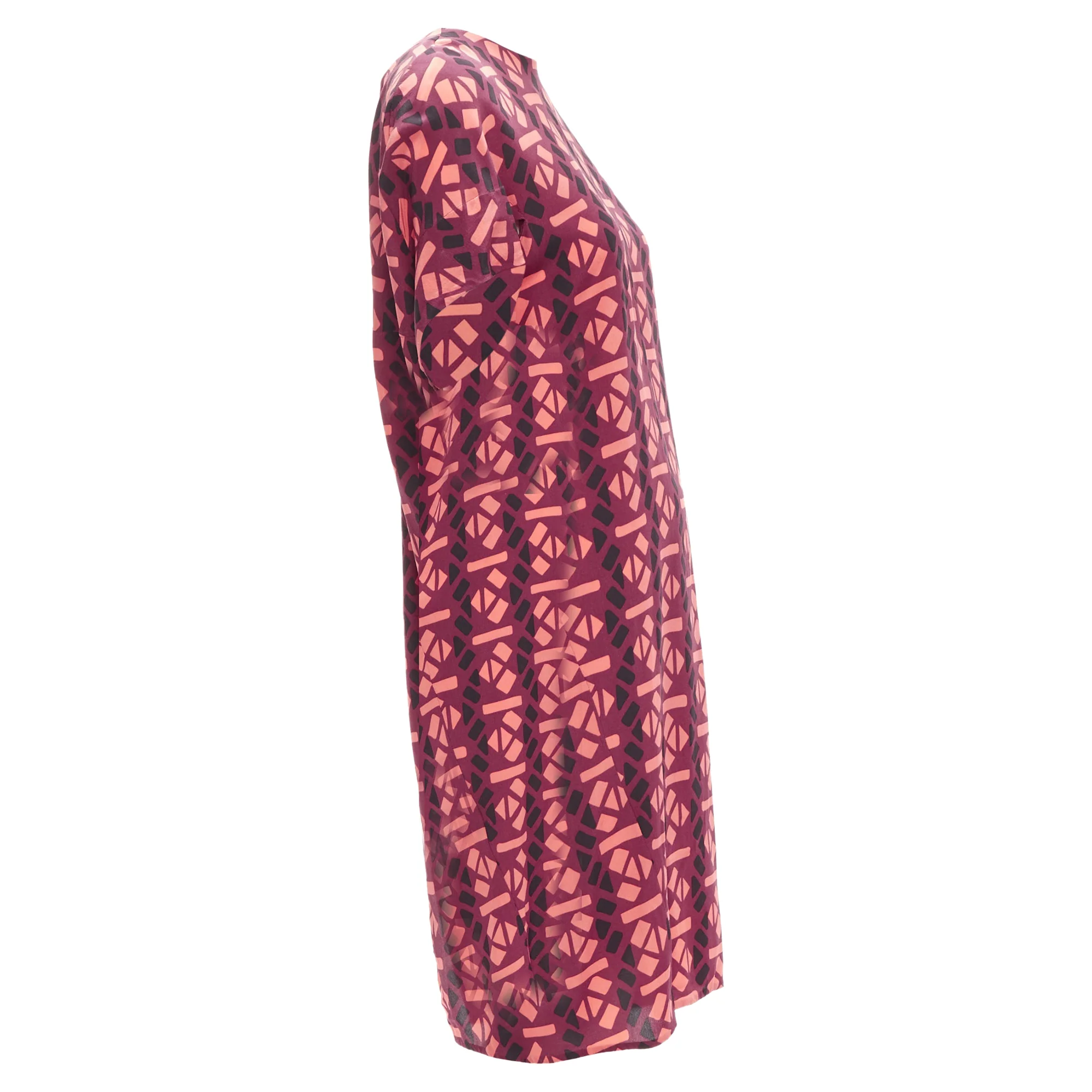 Women's Marni silk geometric print cap sleeves dress - Image 4