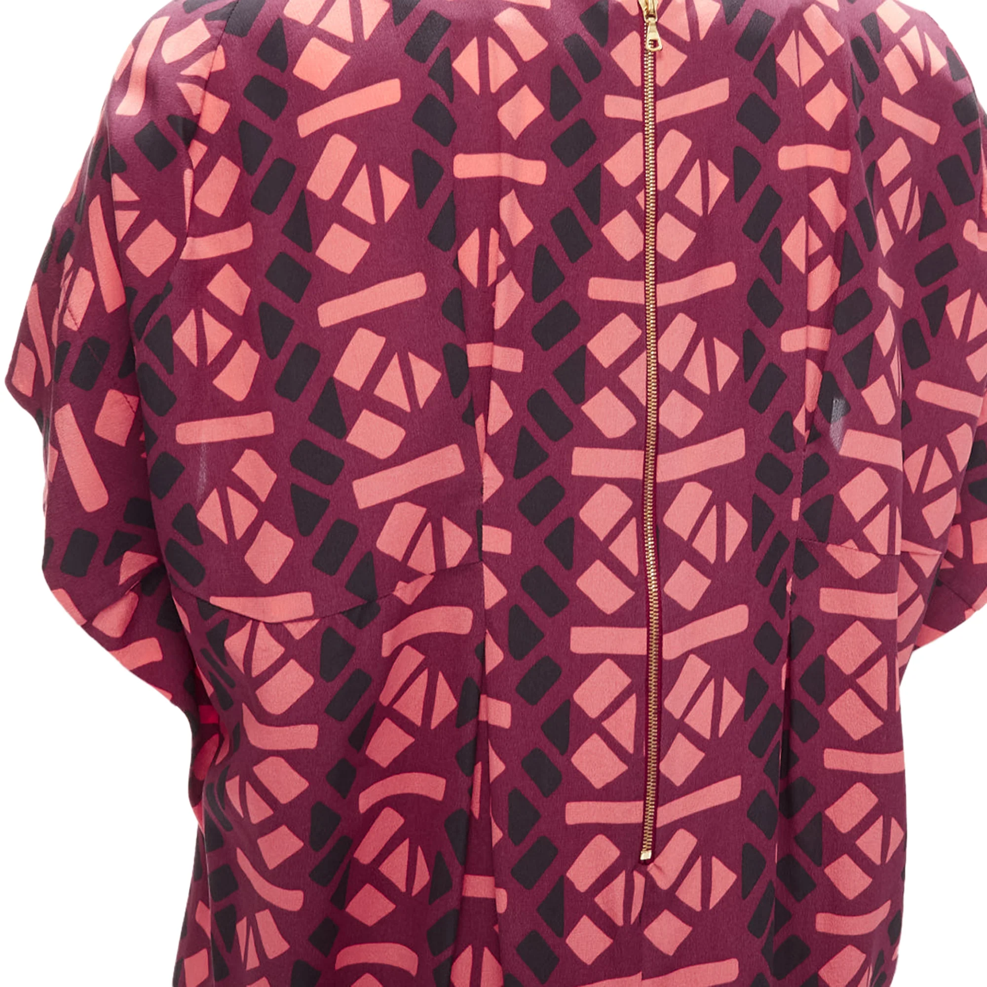 Women's Marni silk geometric print cap sleeves dress - Image 6