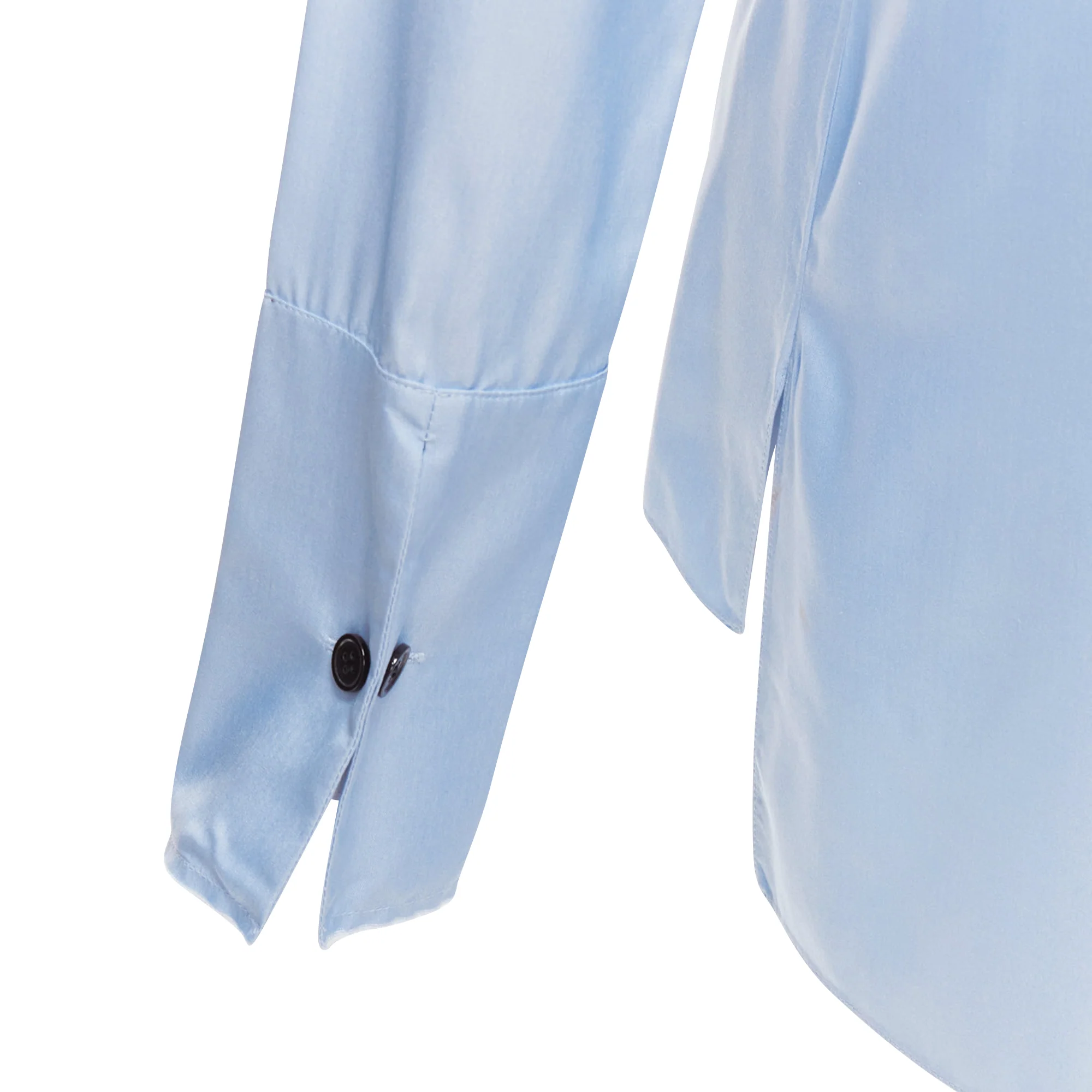 Women's Marni Silk Raw Edge Collar Pocketed High Low Hem Shirt - Image 2