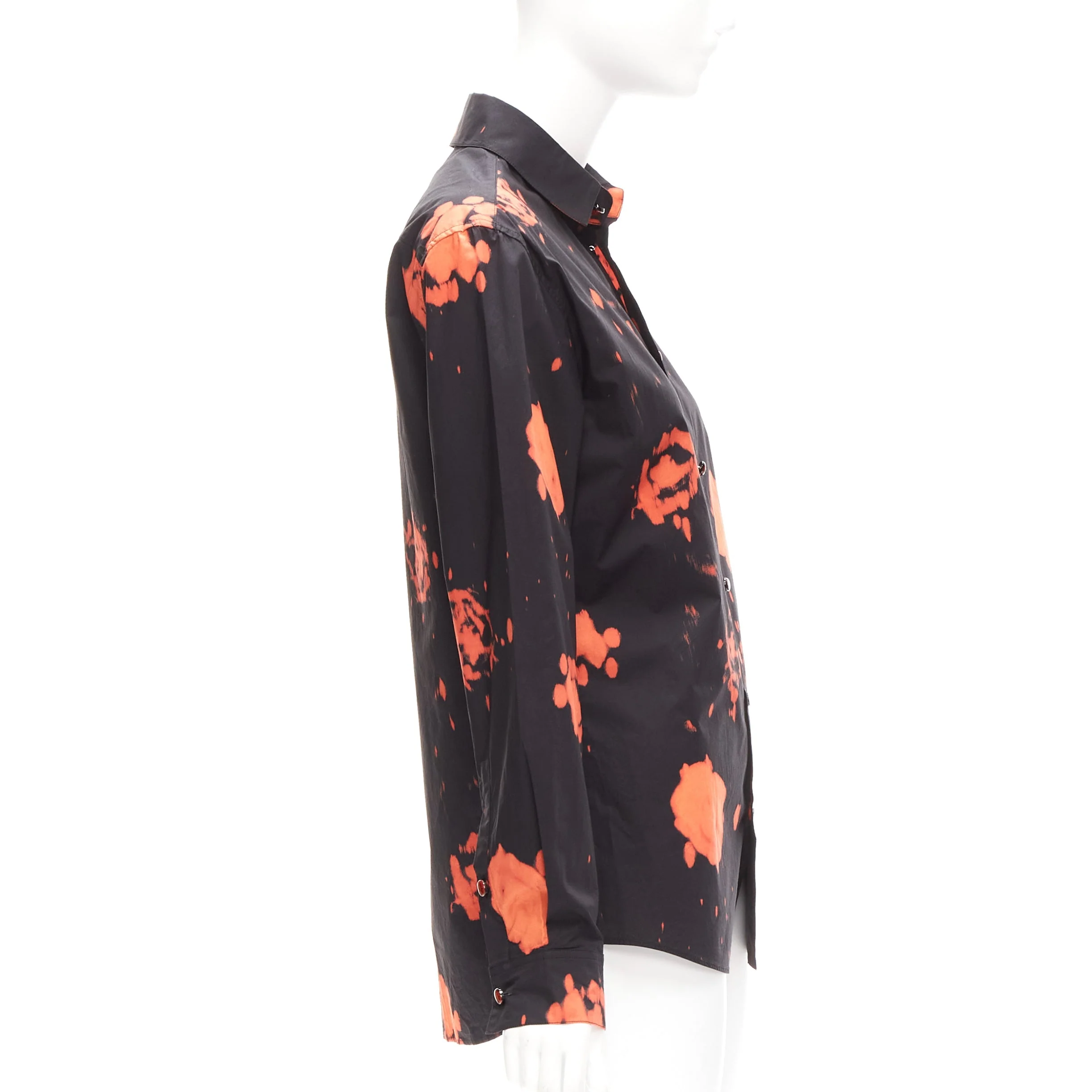 Women's Marni splatter tie dye rose print cotton button-up shirt - Image 10