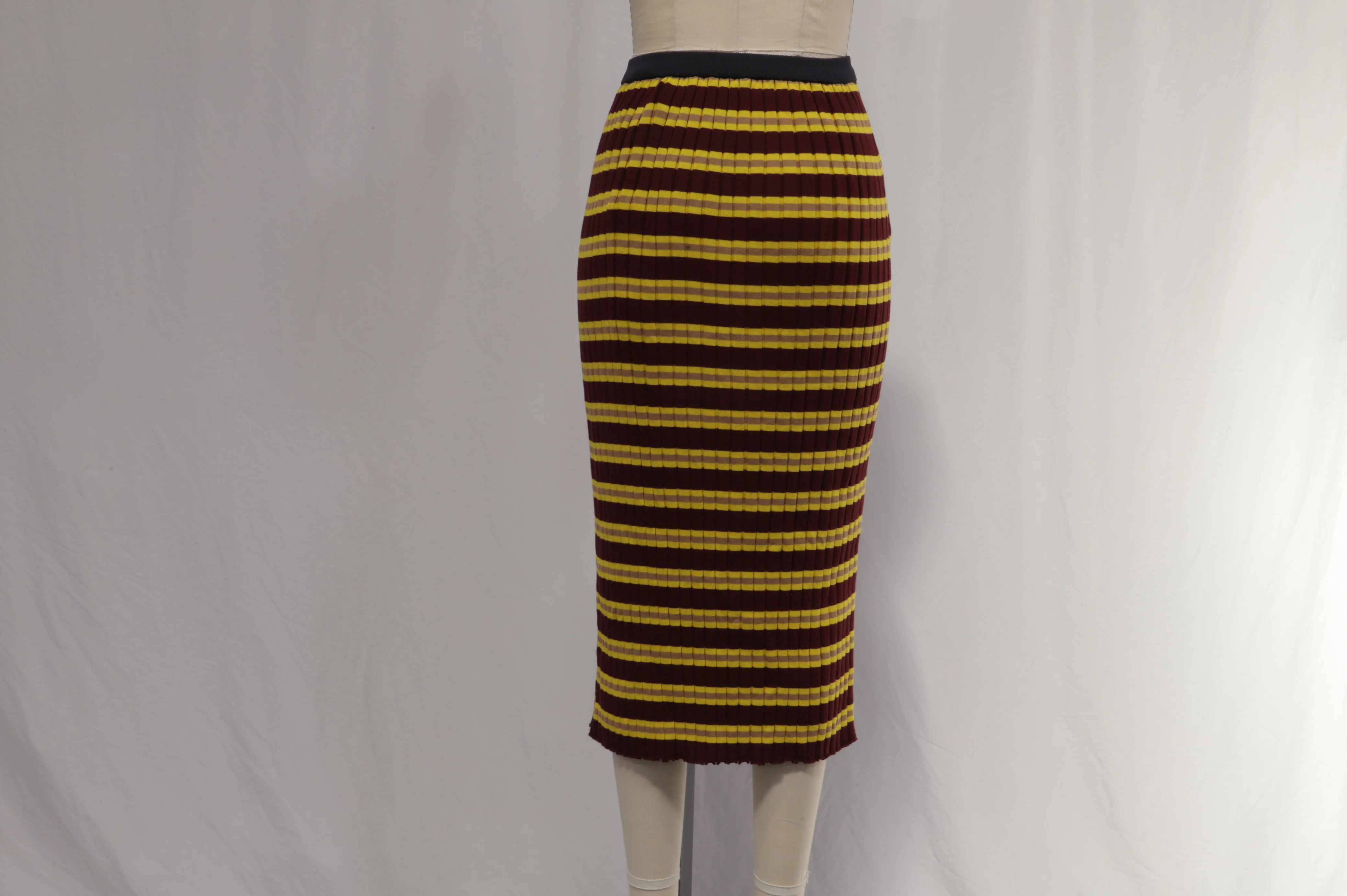 Women's Marni Striped Ribbed-Knit Midi Skirt in Multicolor Cotton - Image 9