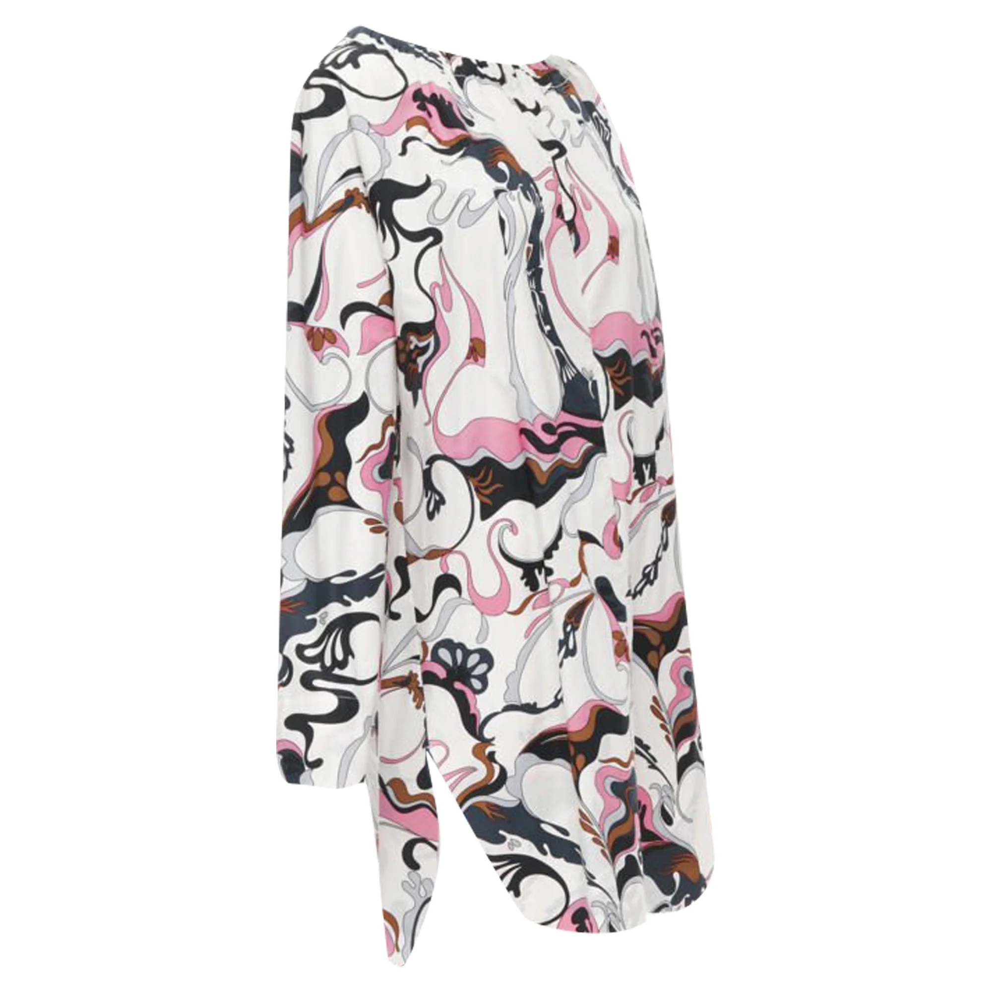 Women's Marni swirl floral cotton boat neck long sleeve dress - Image 3