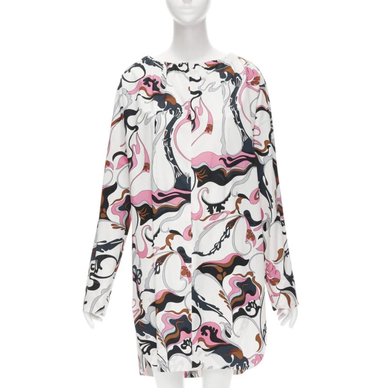 Women's Marni swirl floral cotton boat neck long sleeve dress - Image 7