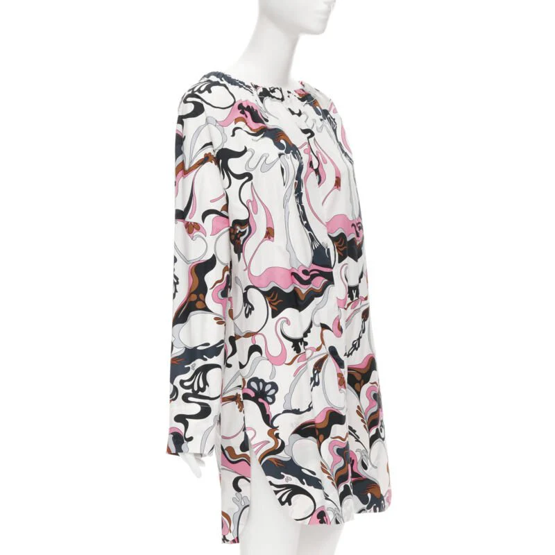 Women's Marni swirl floral cotton boat neck long sleeve dress - Image 9