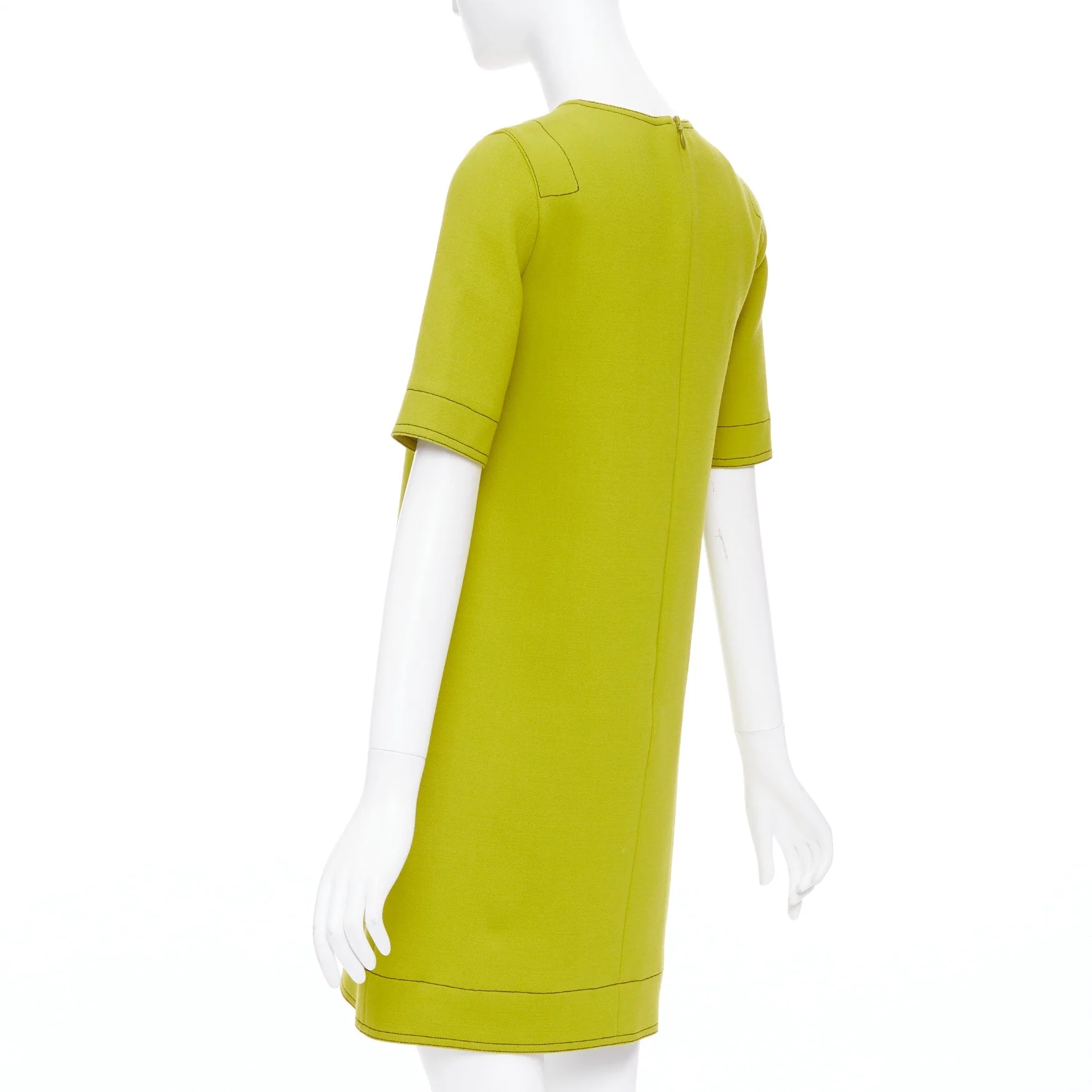 Women's Marni virgin wool overstitch silk lined shift dress - Image 6